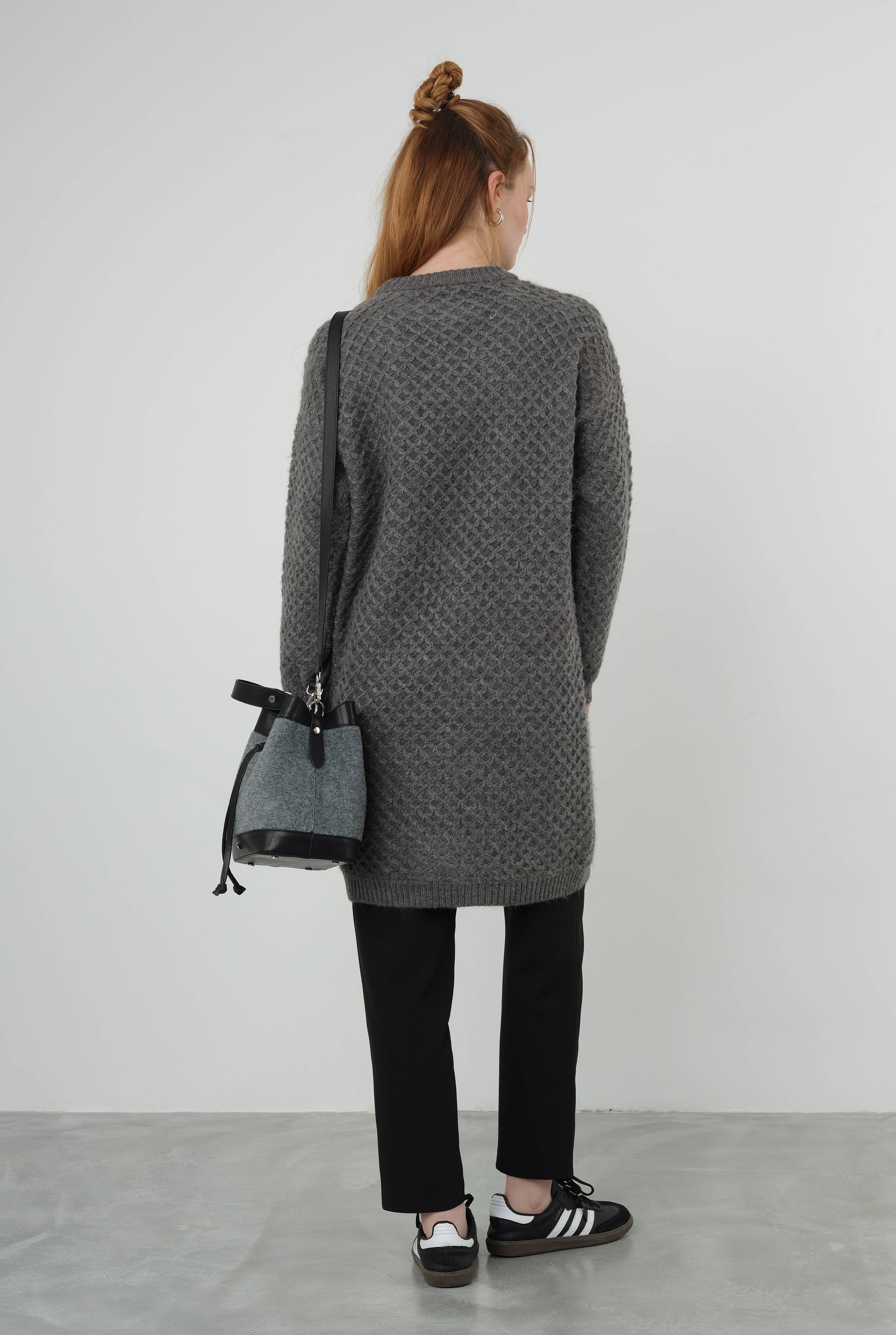 Spider Knit Sweater Long Anthracite - 3