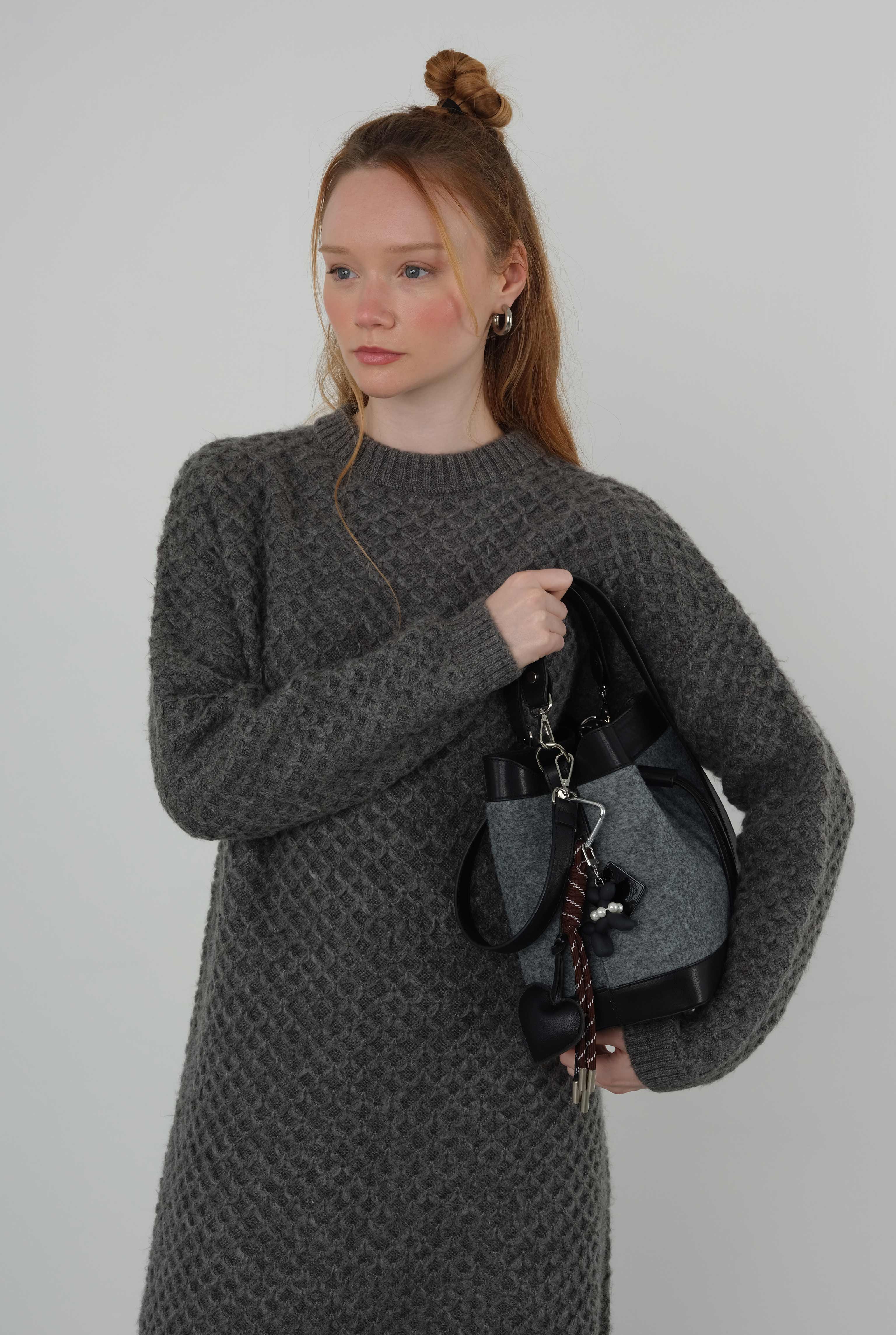 Spider Knit Sweater Long Anthracite - 4