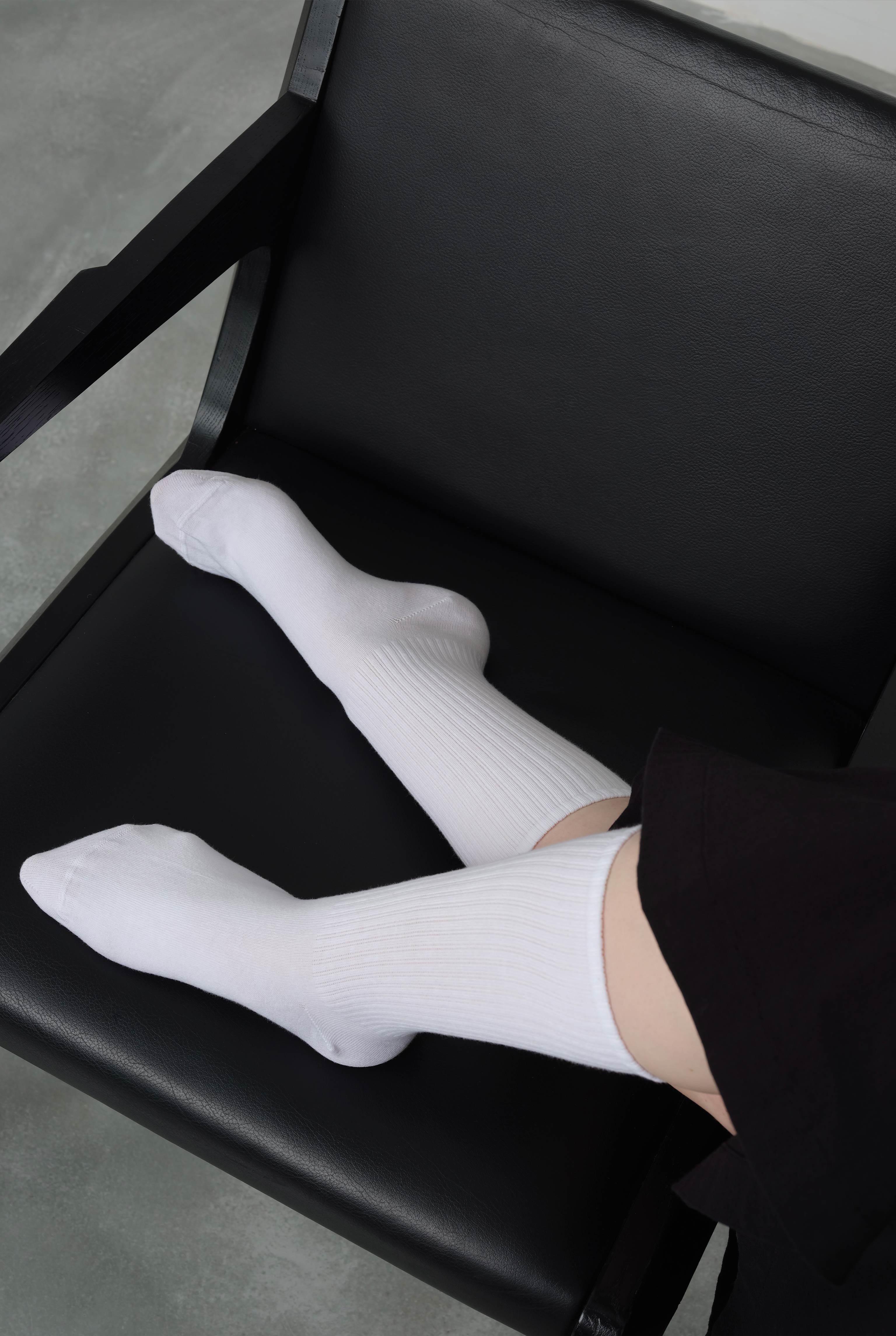 Straight Elastic Brouded Ankle White - 2