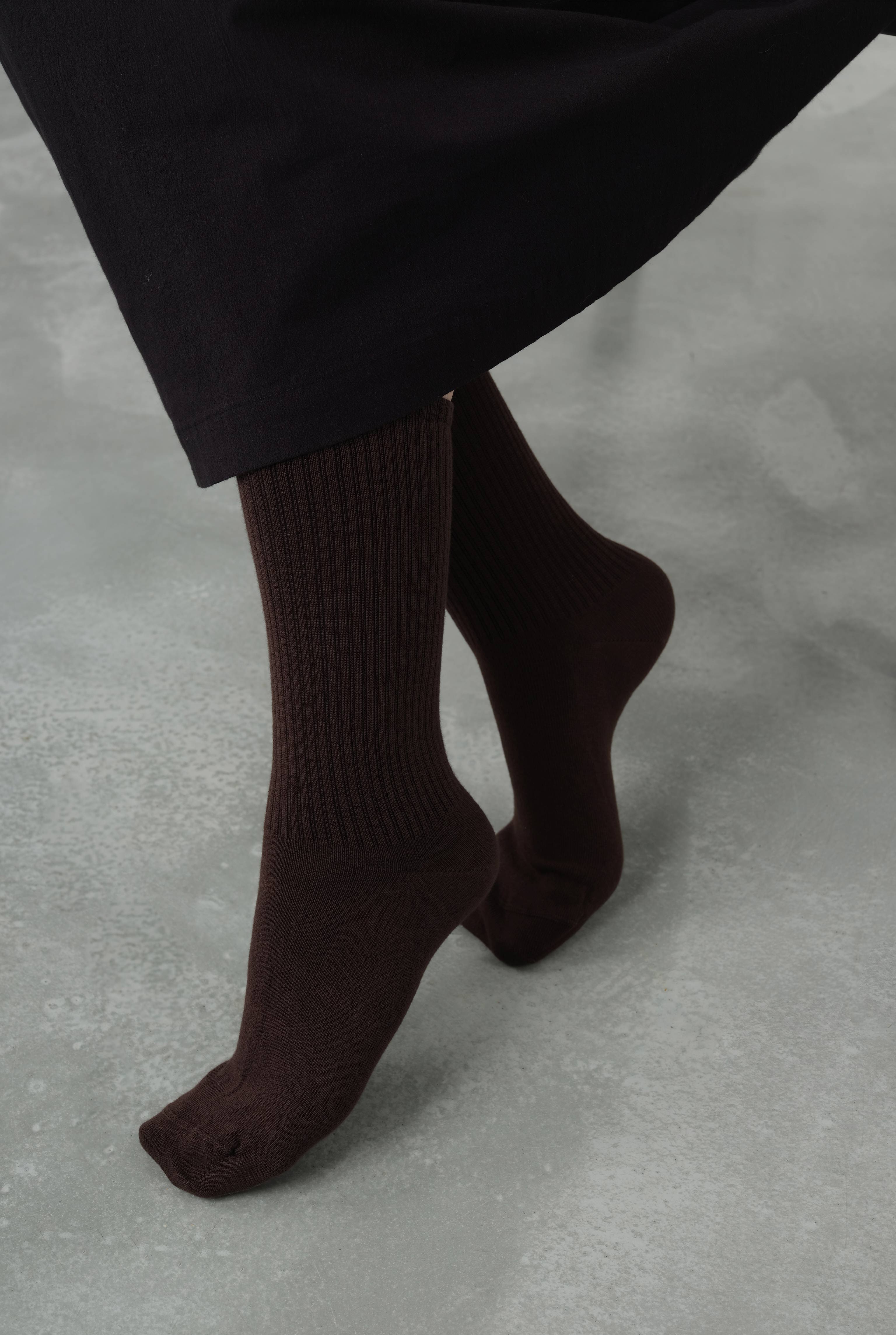 Straight Elastic Brouded Ankle Brown - 2