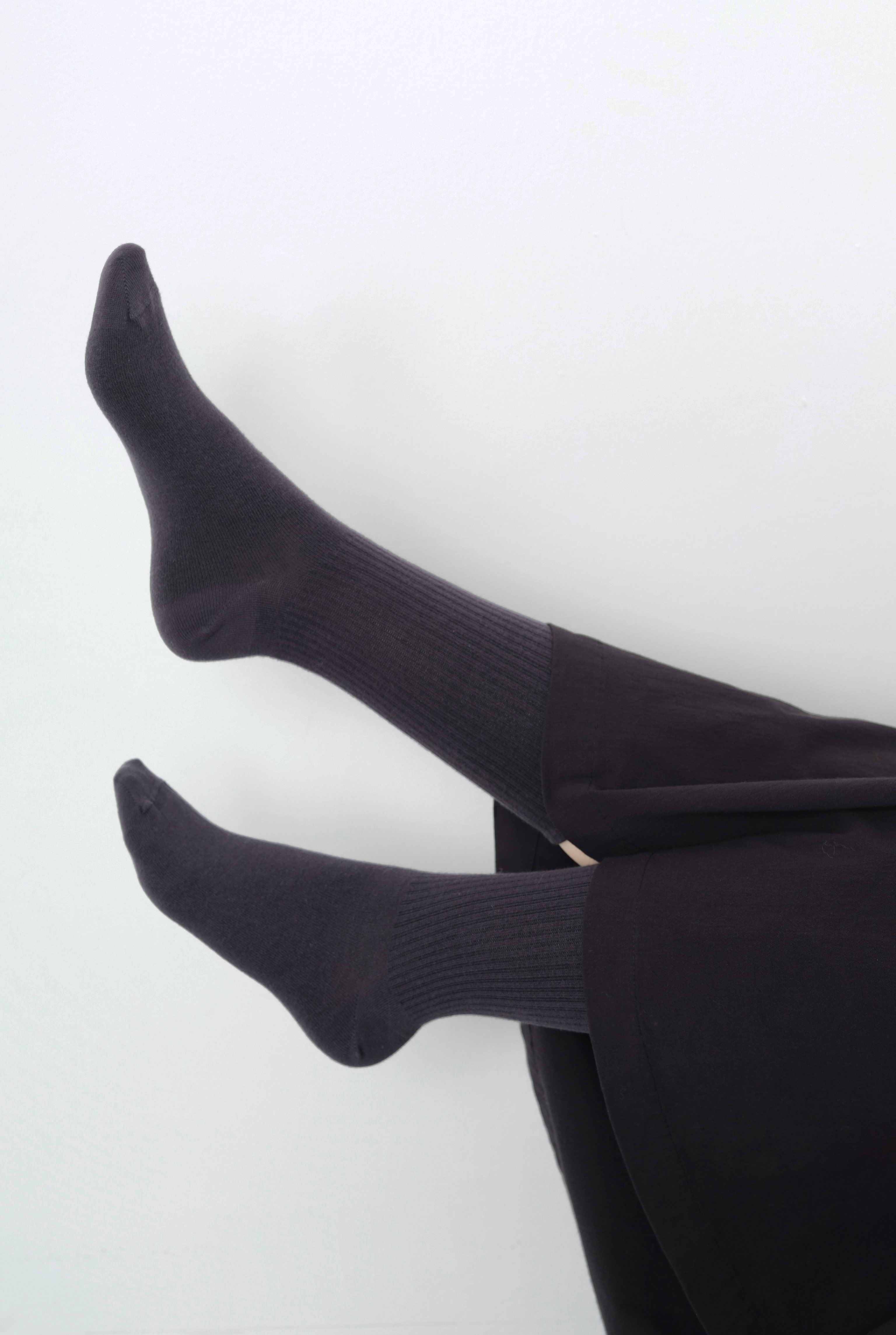 Straight Elastic Brouded Ankle Anthracite - HE-QA