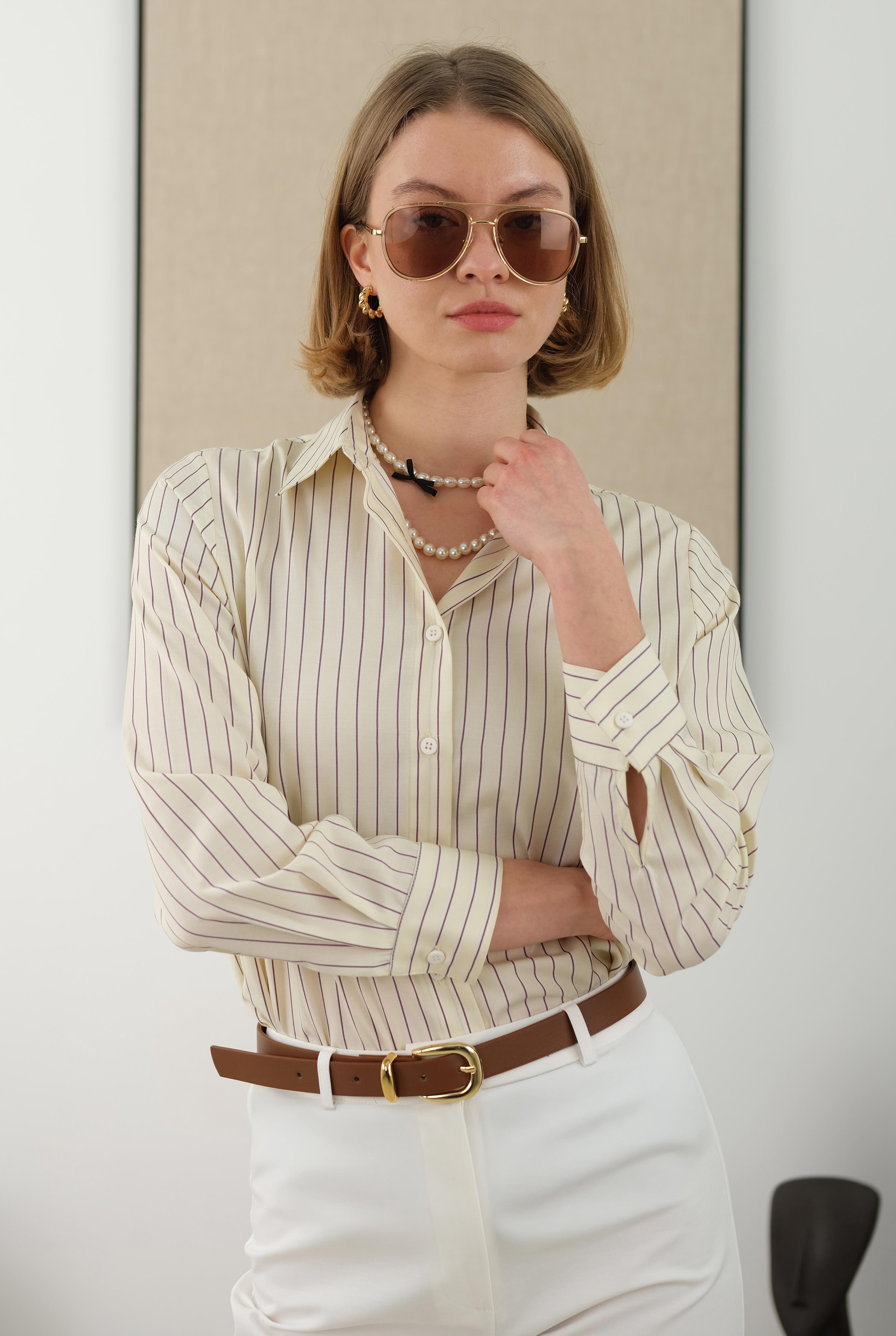 Striped Fit Shirt Soft Yellow - 3