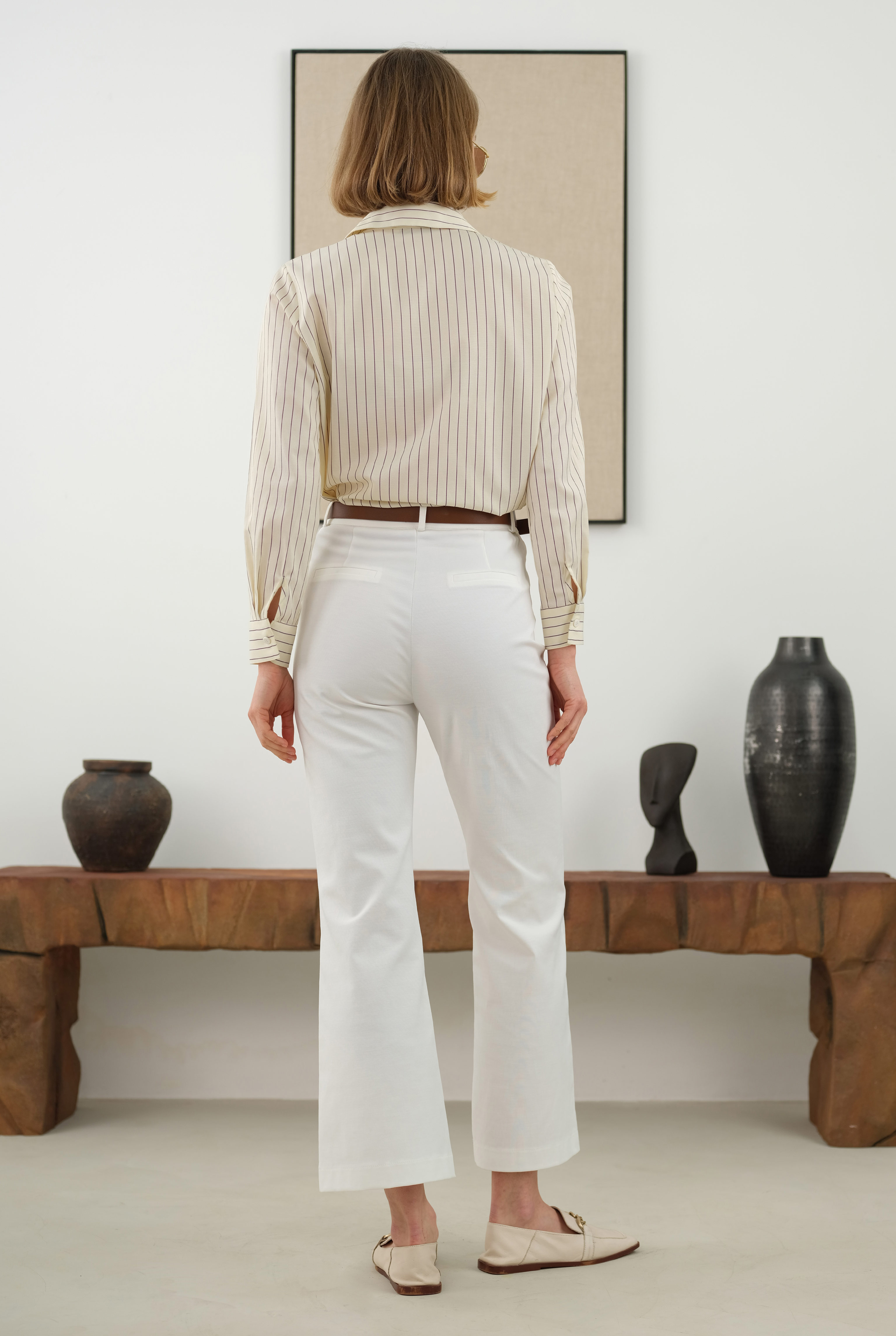 Striped Fit Shirt Soft Yellow - 4