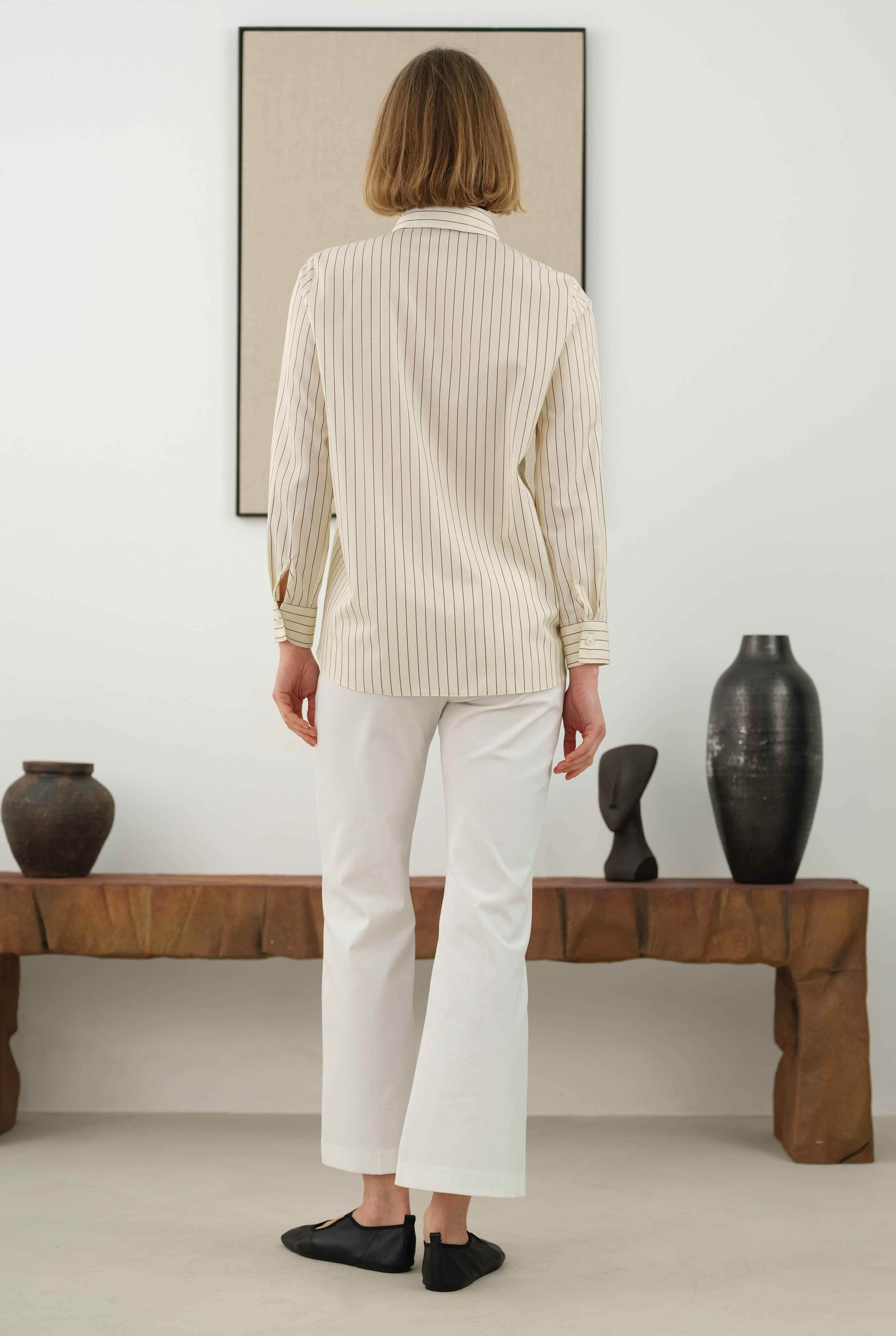 Striped Fit Shirt Soft Yellow - 5