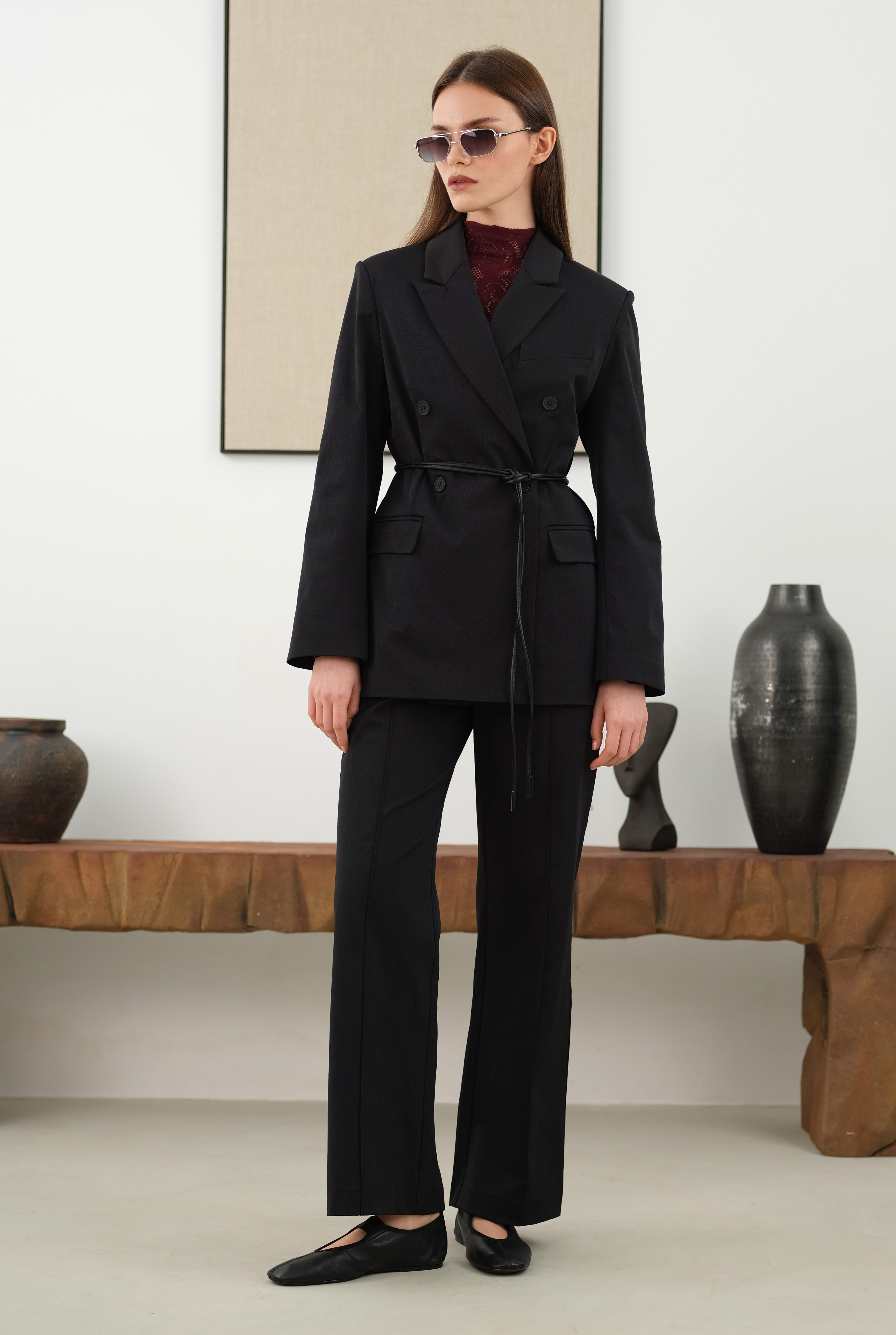 Waist-cinching Jacket Black - 8