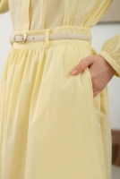 Gathered Cotton Skirt Soft Yellow 