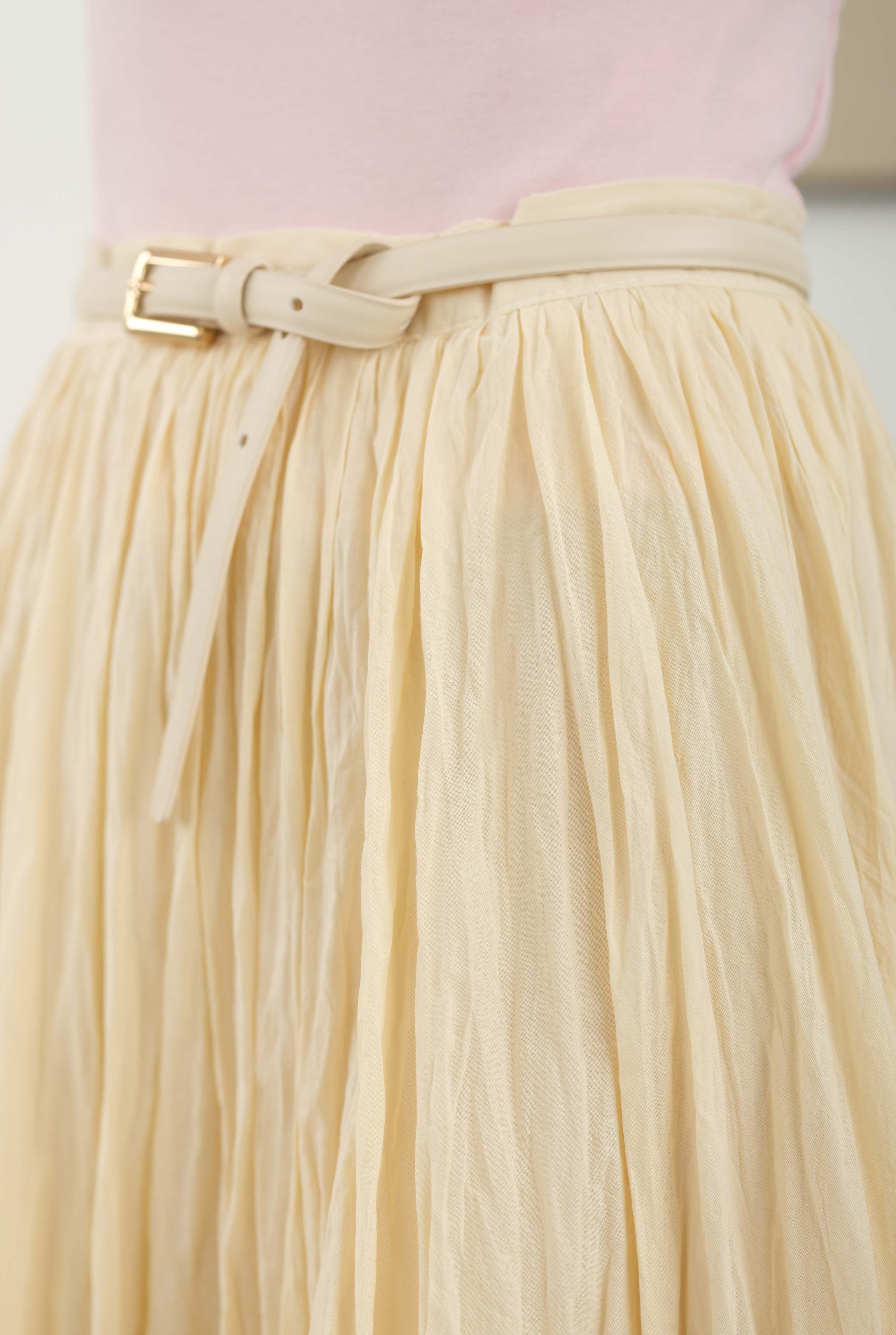 Wrinkled Voile Skirt Vanilla - 6