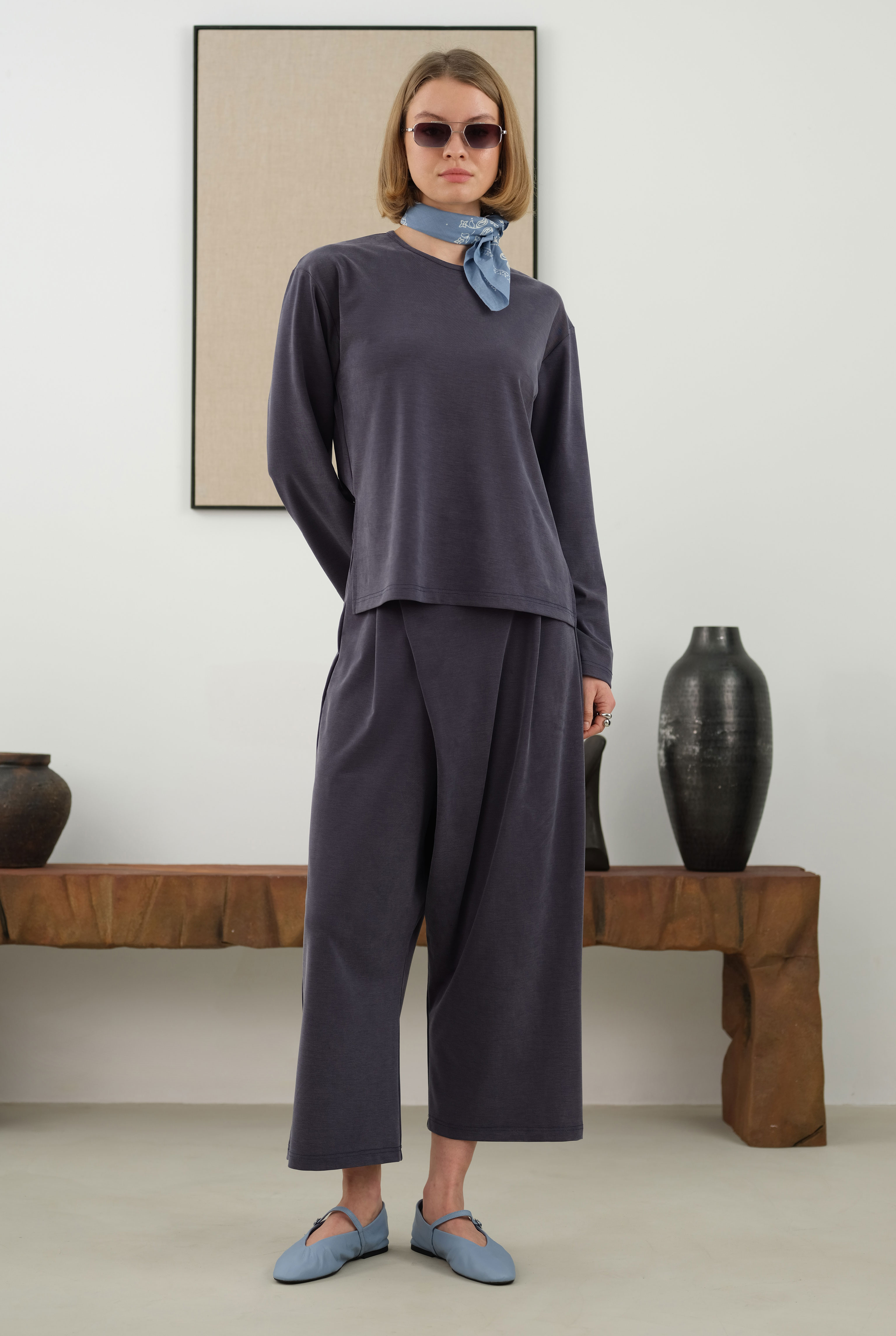 Stonewash Modal Set Navy Blue - 6