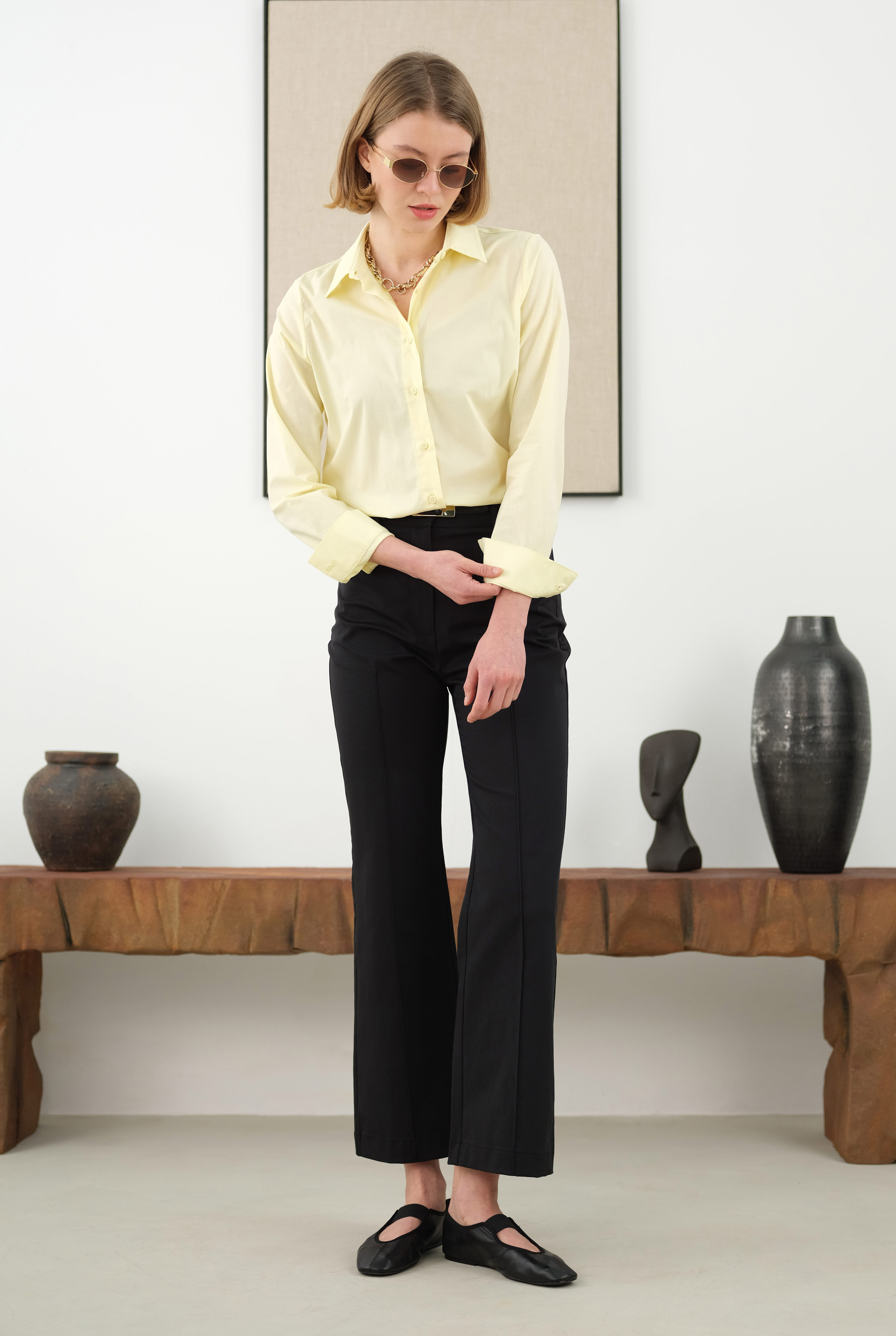 Short Fit Shirt Soft Yellow - 3