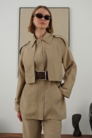 Tencel Trenchcoat With Apron Mink 