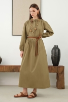 Gathered Cotton Skirt Light Clay 