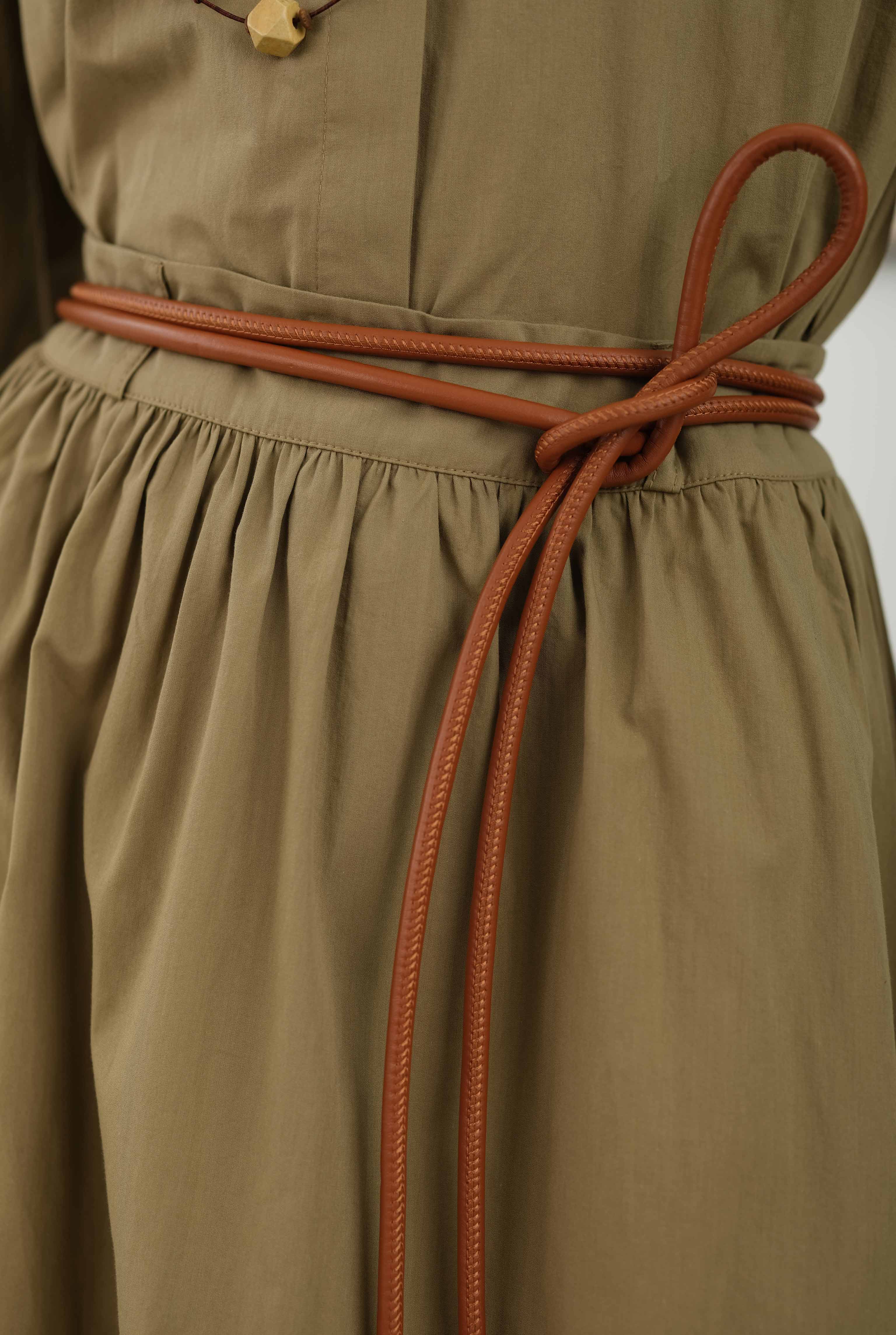 Gathered Cotton Skirt Light Clay - 2