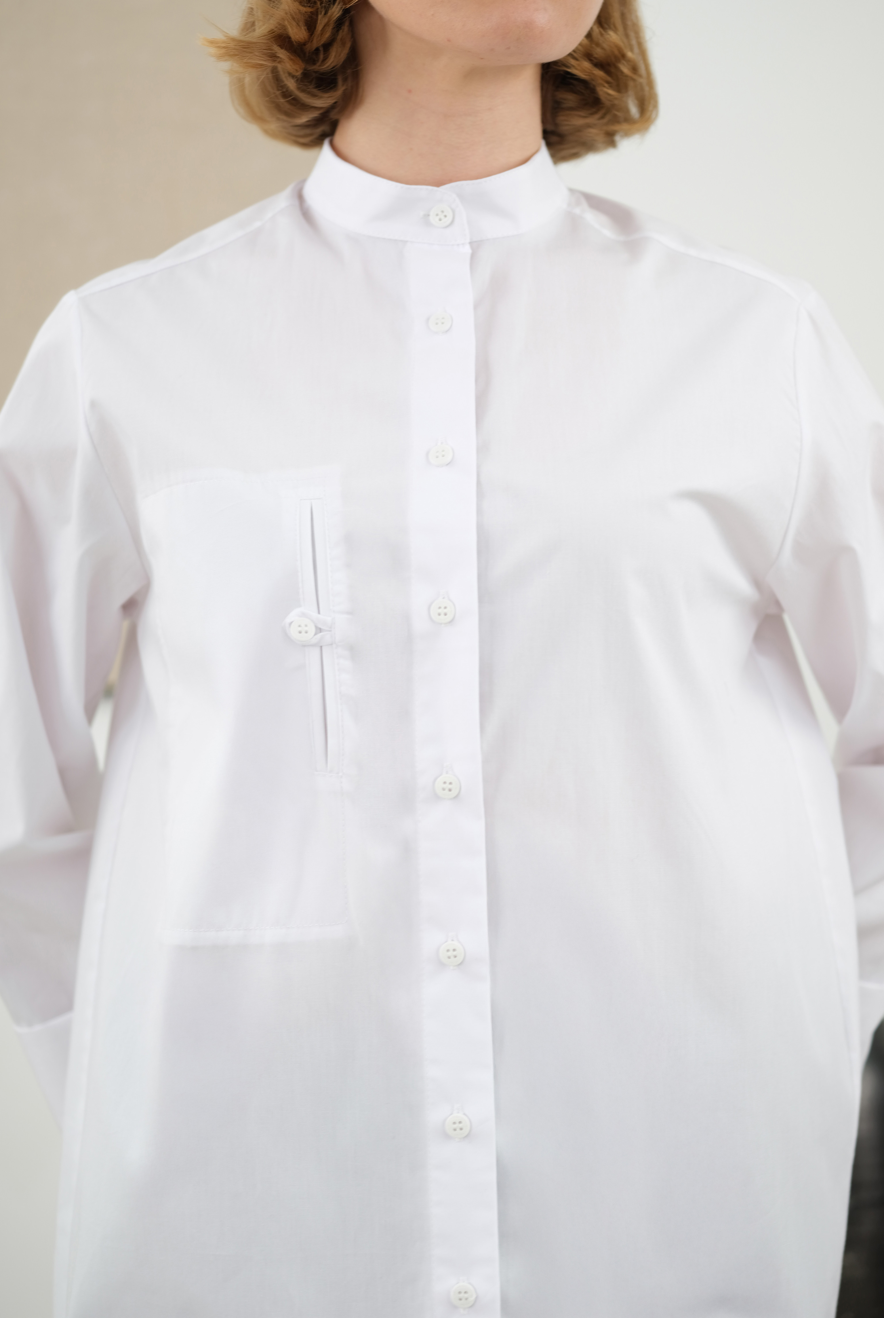 Double Welt Detailed Shirt White - 7