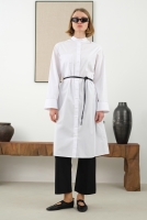 Double Welt Detailed Shirt White 
