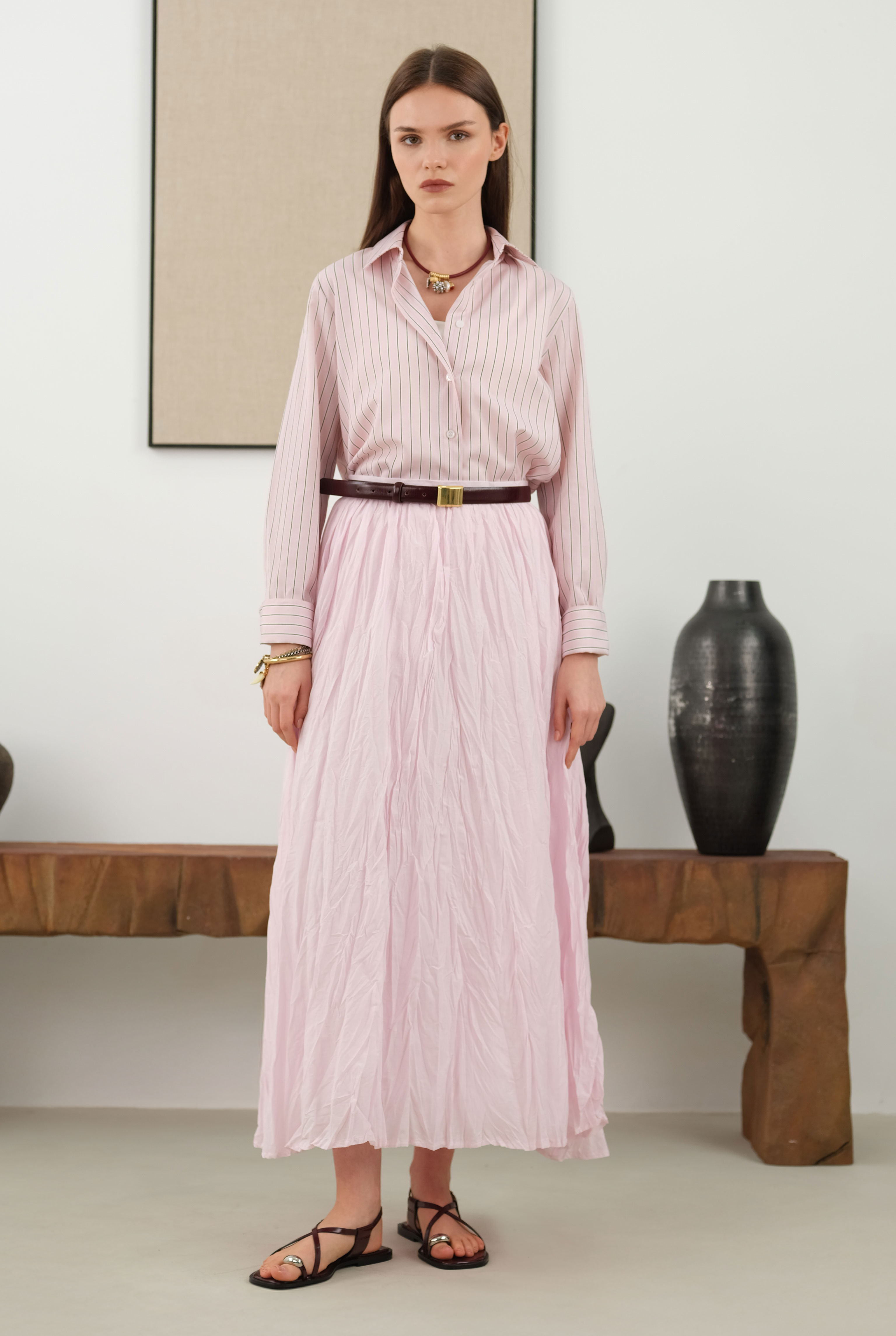 Striped Fit Shirt Pink - 4