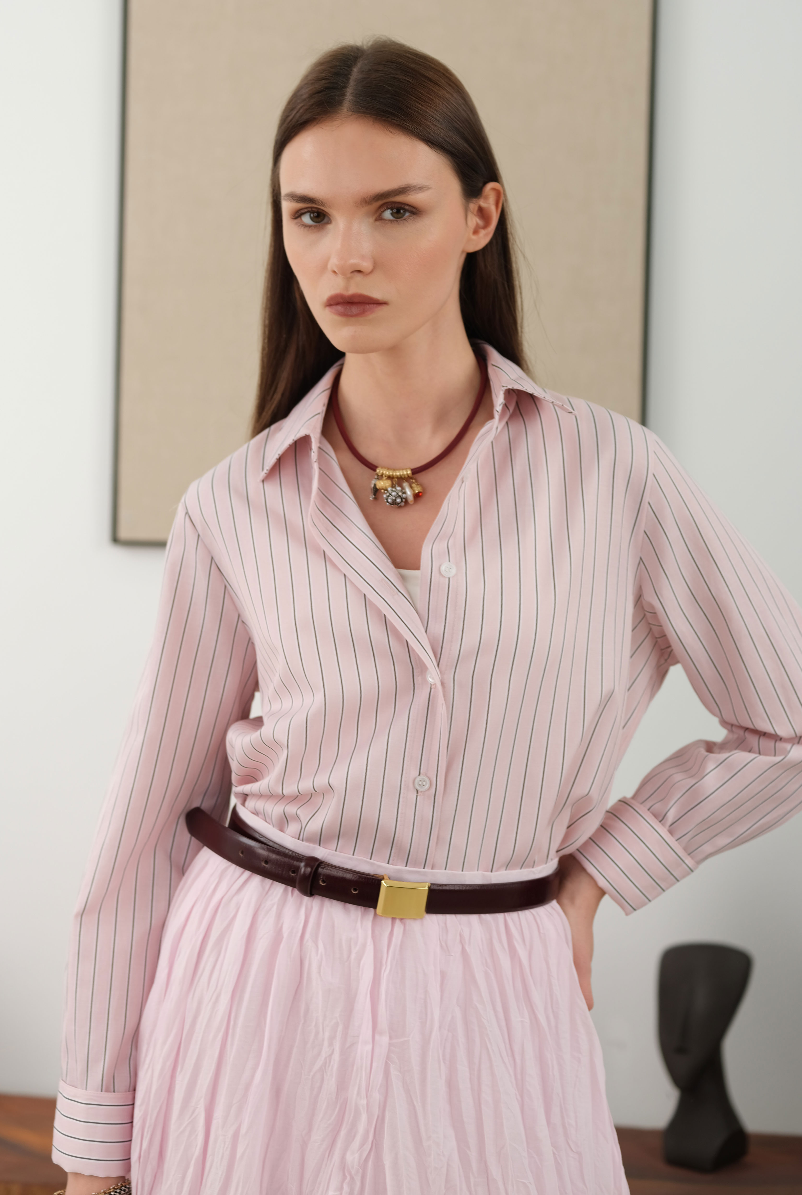 Striped Fit Shirt Pink - 3