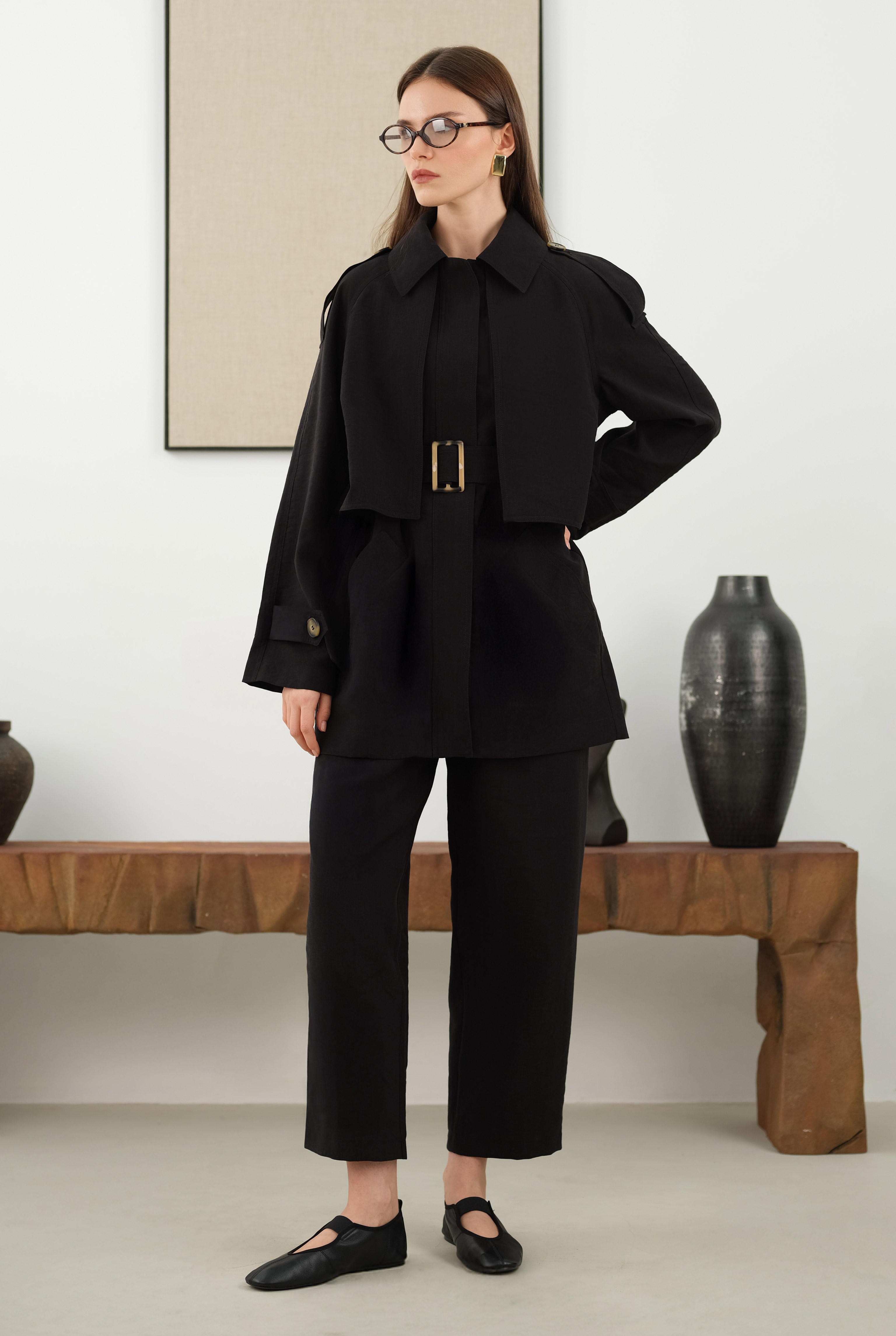 Tencel Trousers Black - HE-QA