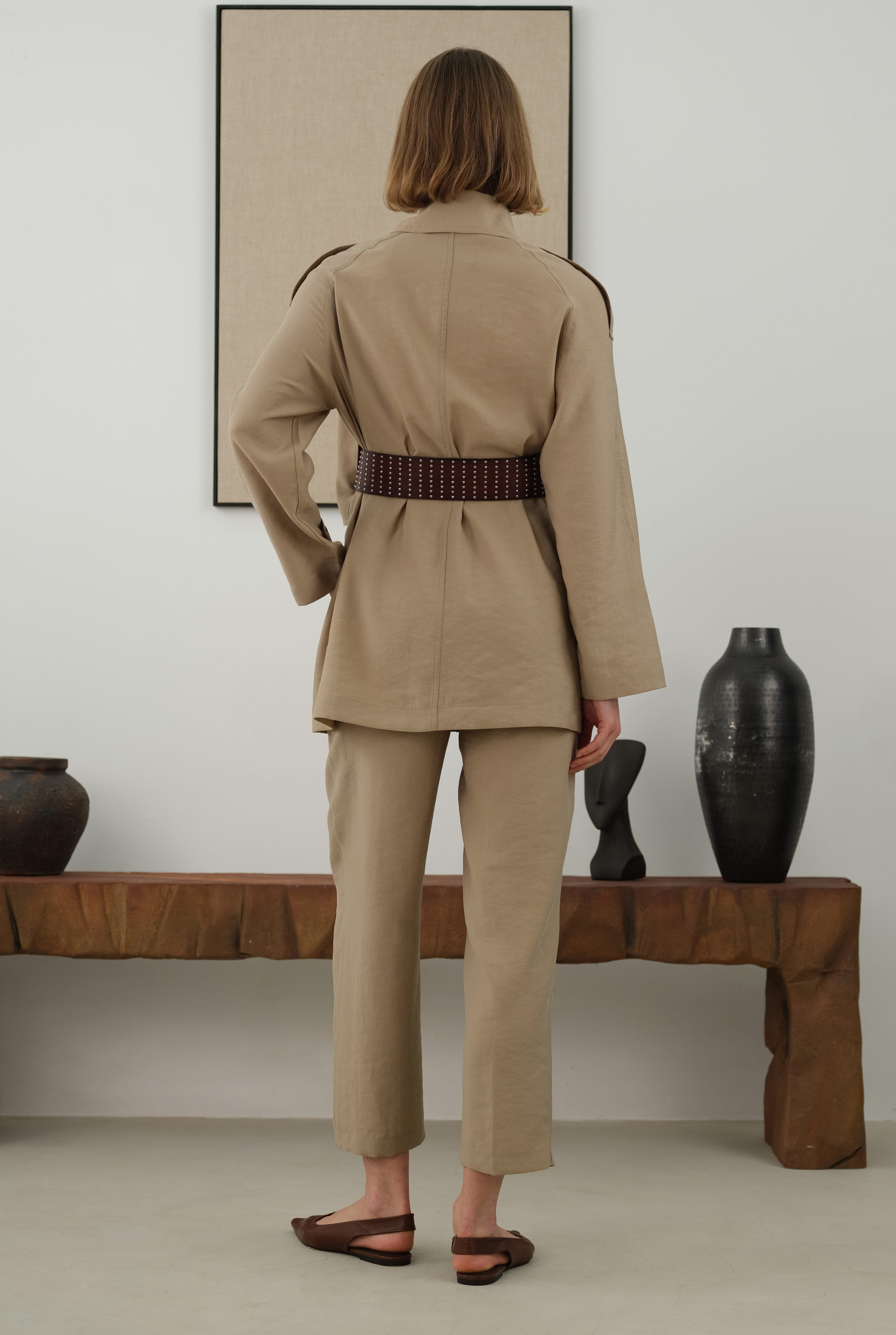 Tencel Trousers Mink - 2