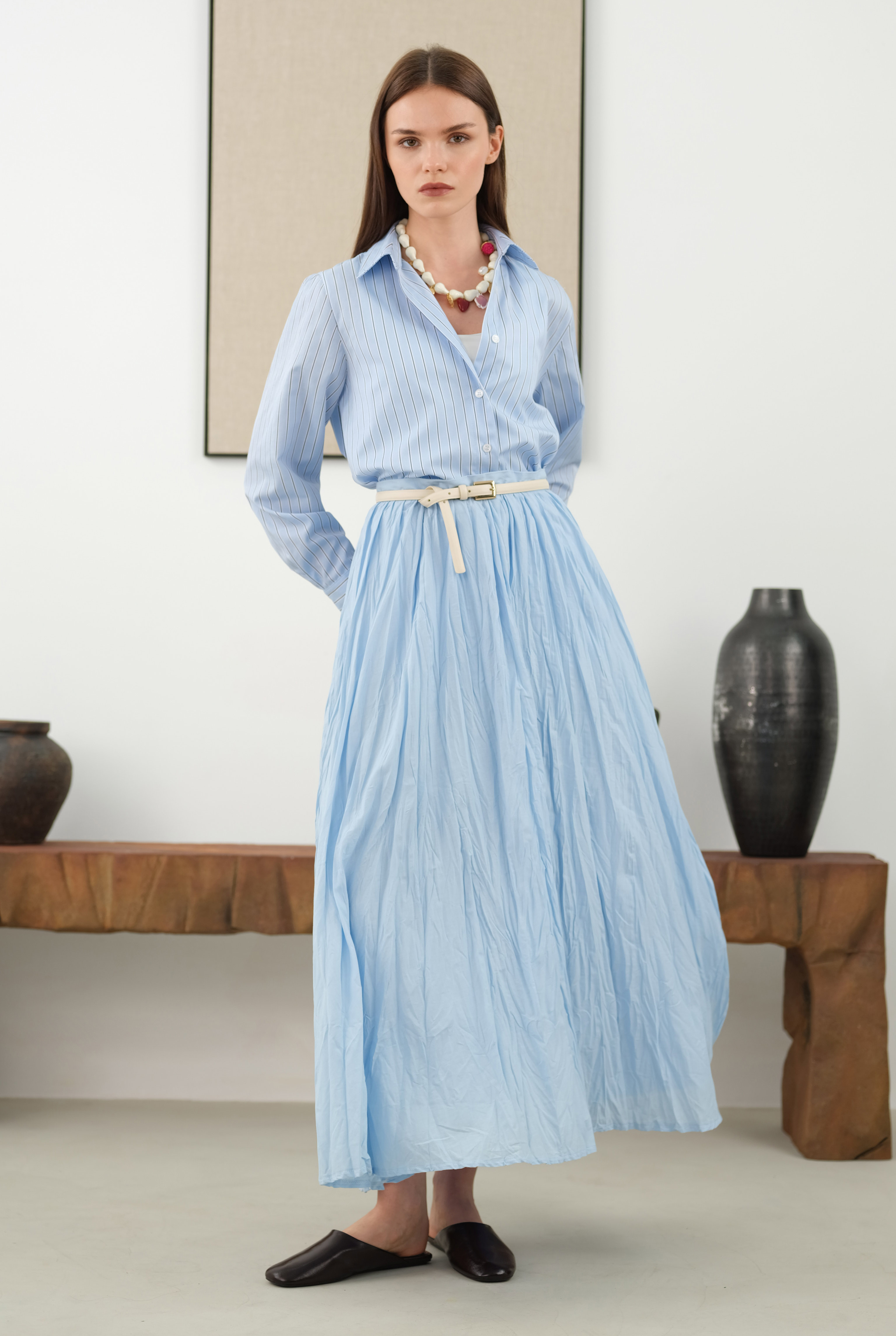 Striped Fit Shirt Blue - 2