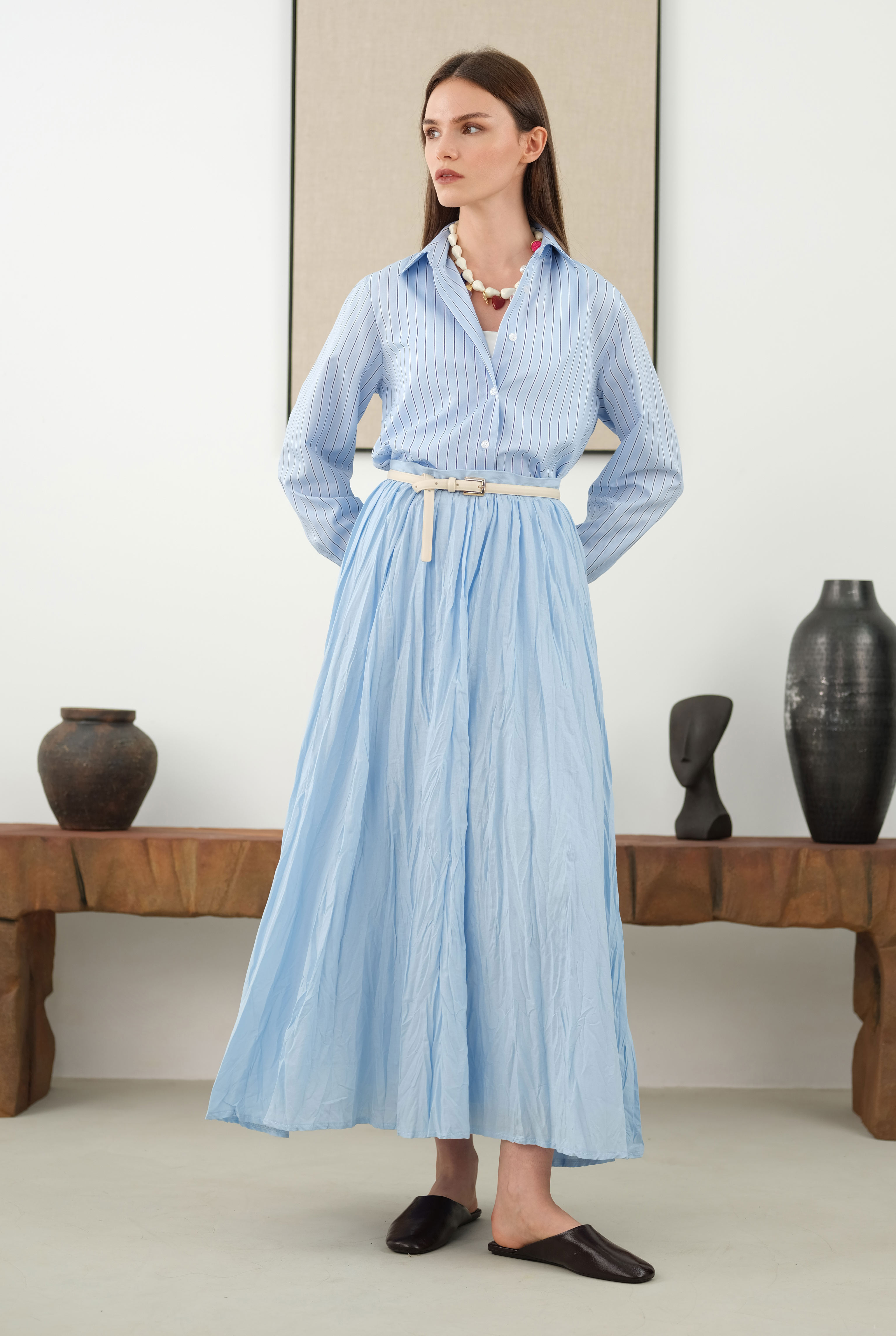 Striped Fit Shirt Blue - 6