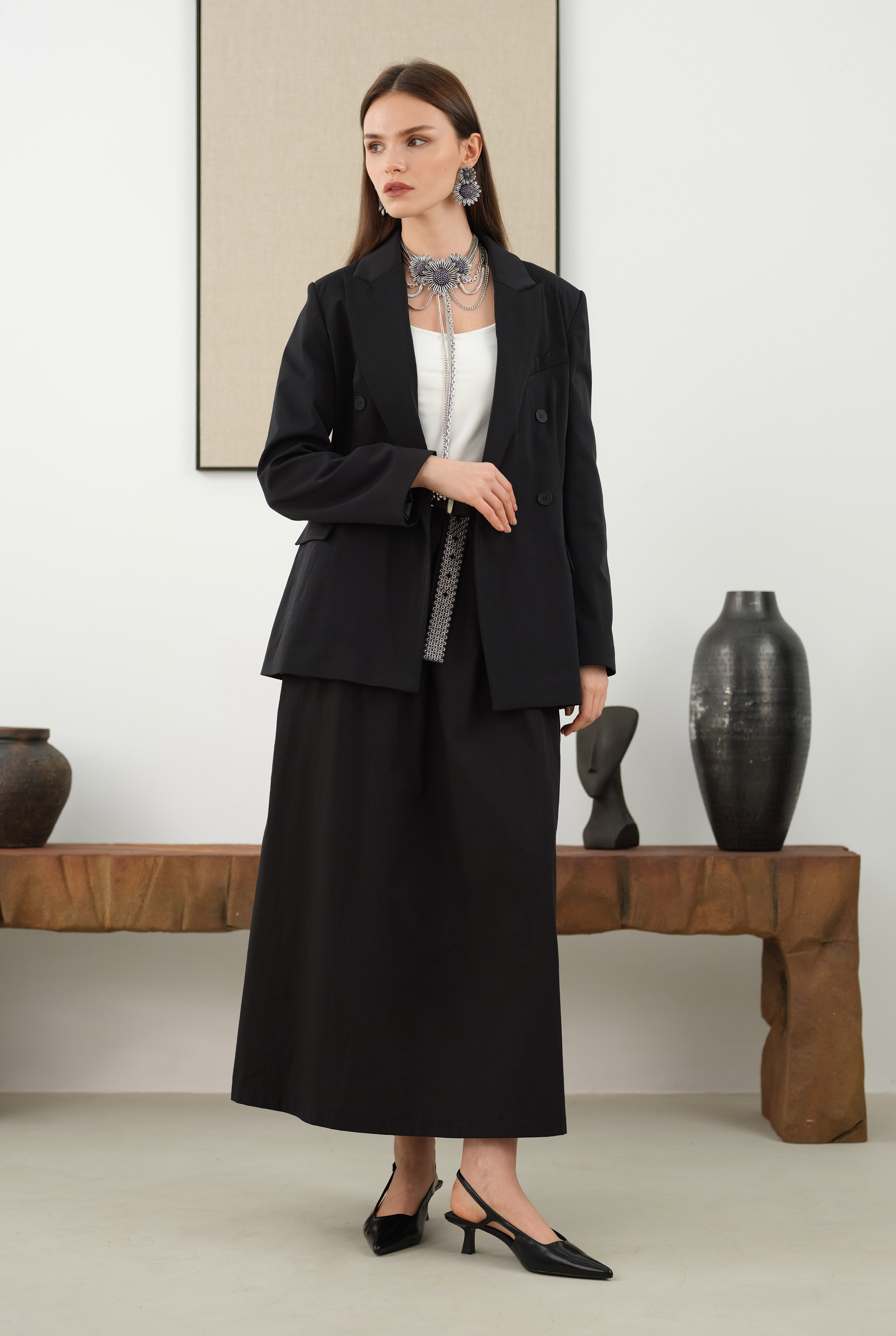 Waist-cinching Jacket Black - 10