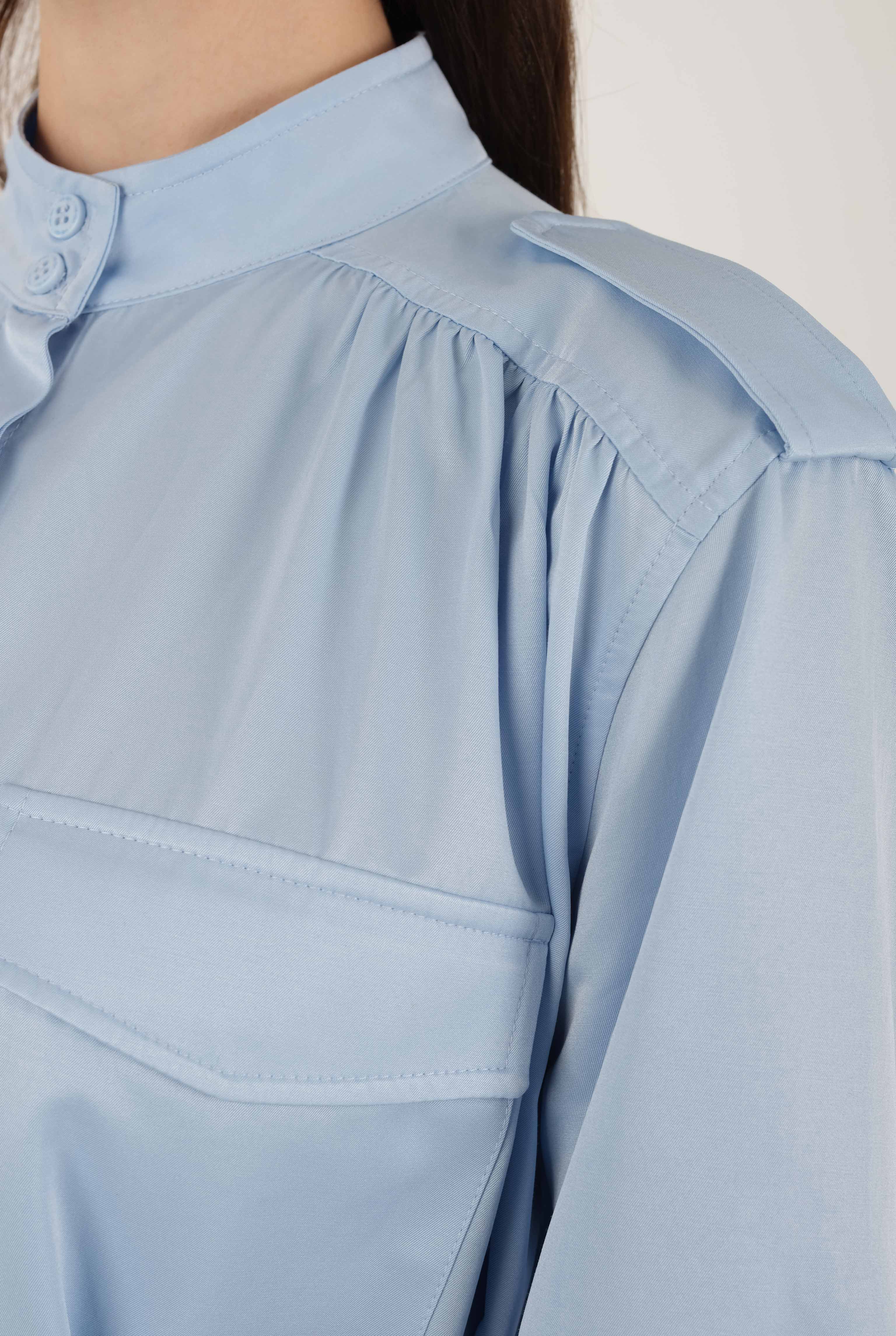 Epaulet Dress Light Blue - 8