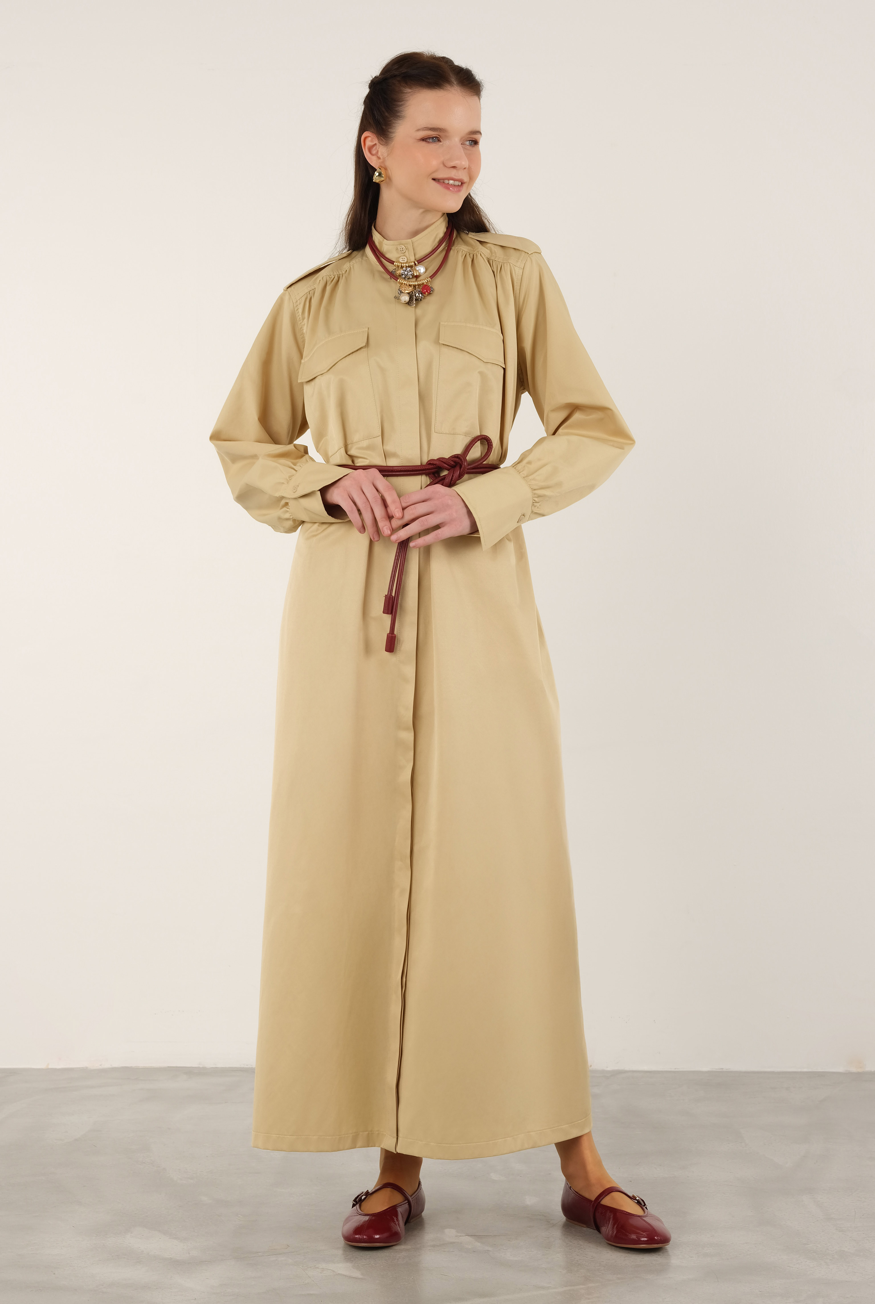 Epaulet Dress Honey Bubble - HE-QA