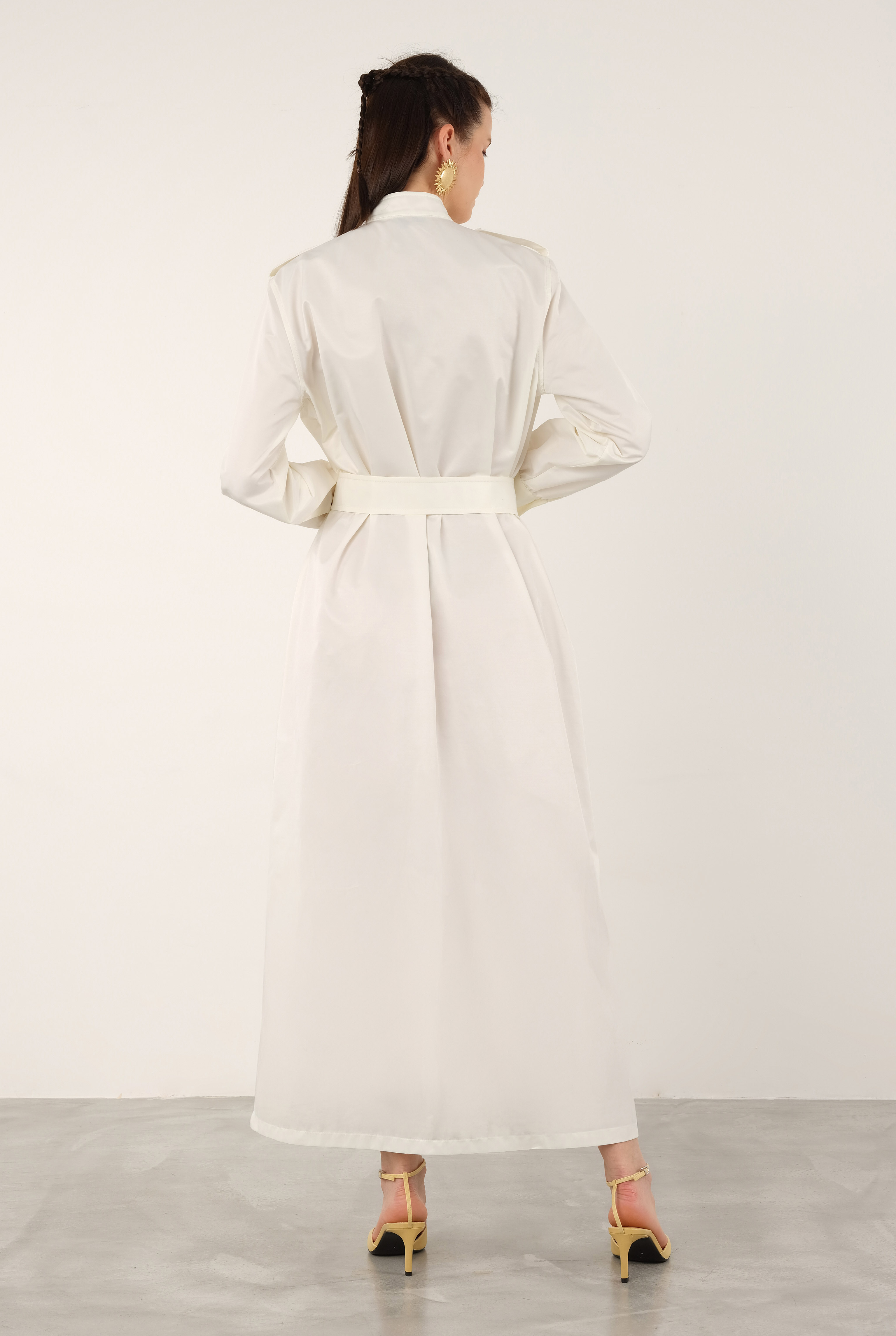 Epaulet Dress Ecru - 7