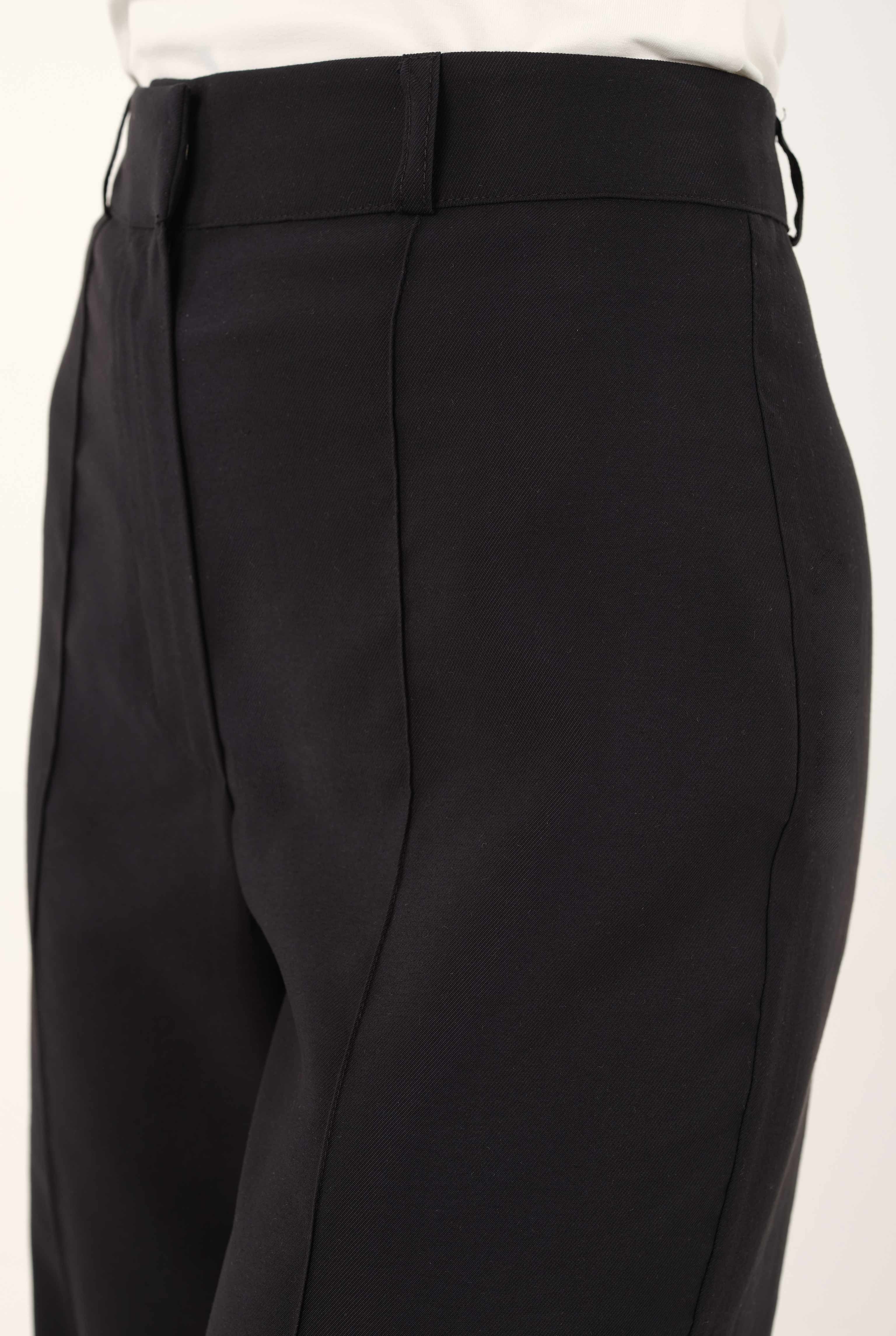 Tencel Straight Cut Trousers Black - 2