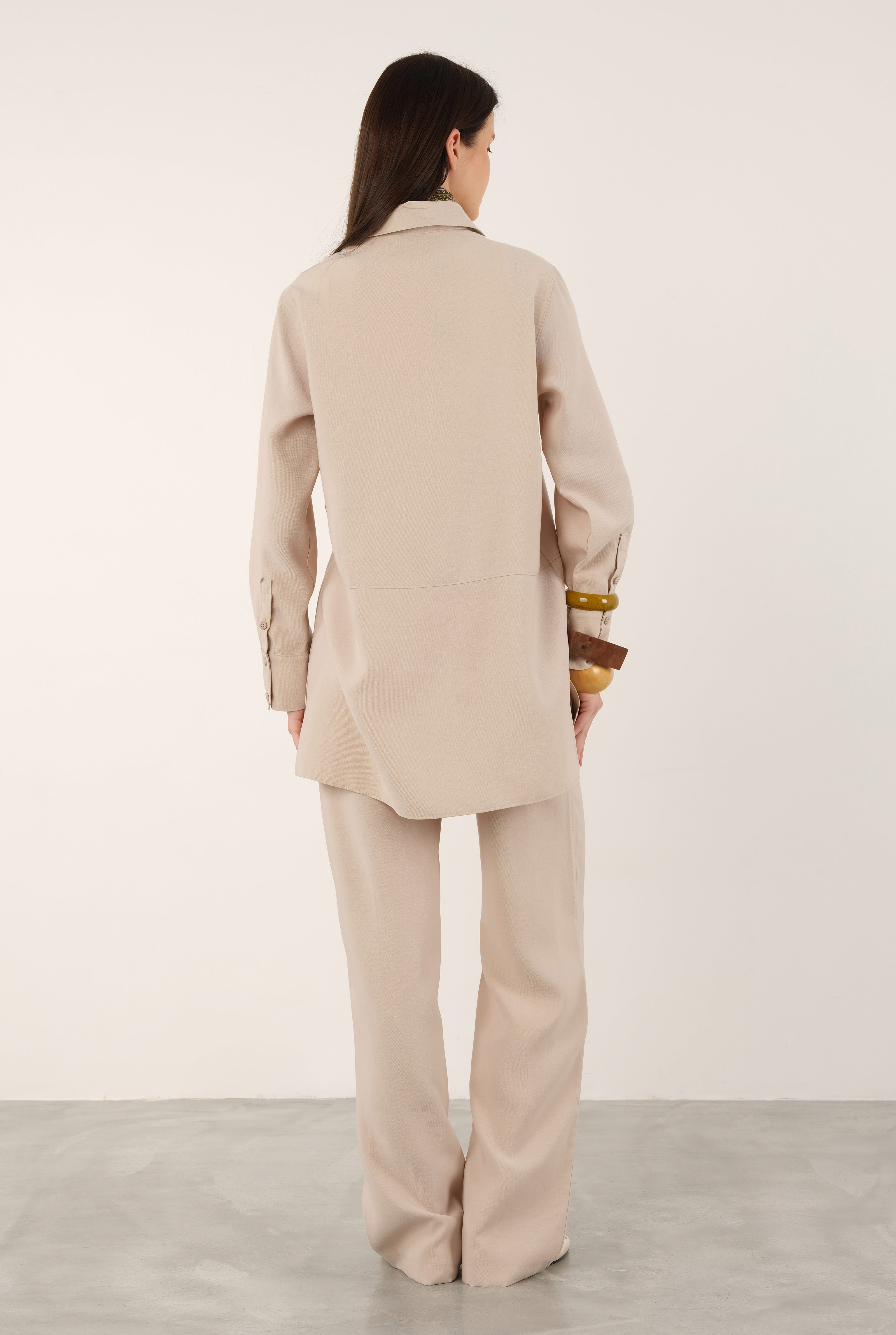 Tencel Straight Cut Trousers Soft Cashmere - 4