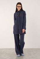 Tencel Straight Cut Trousers Naval Blue 