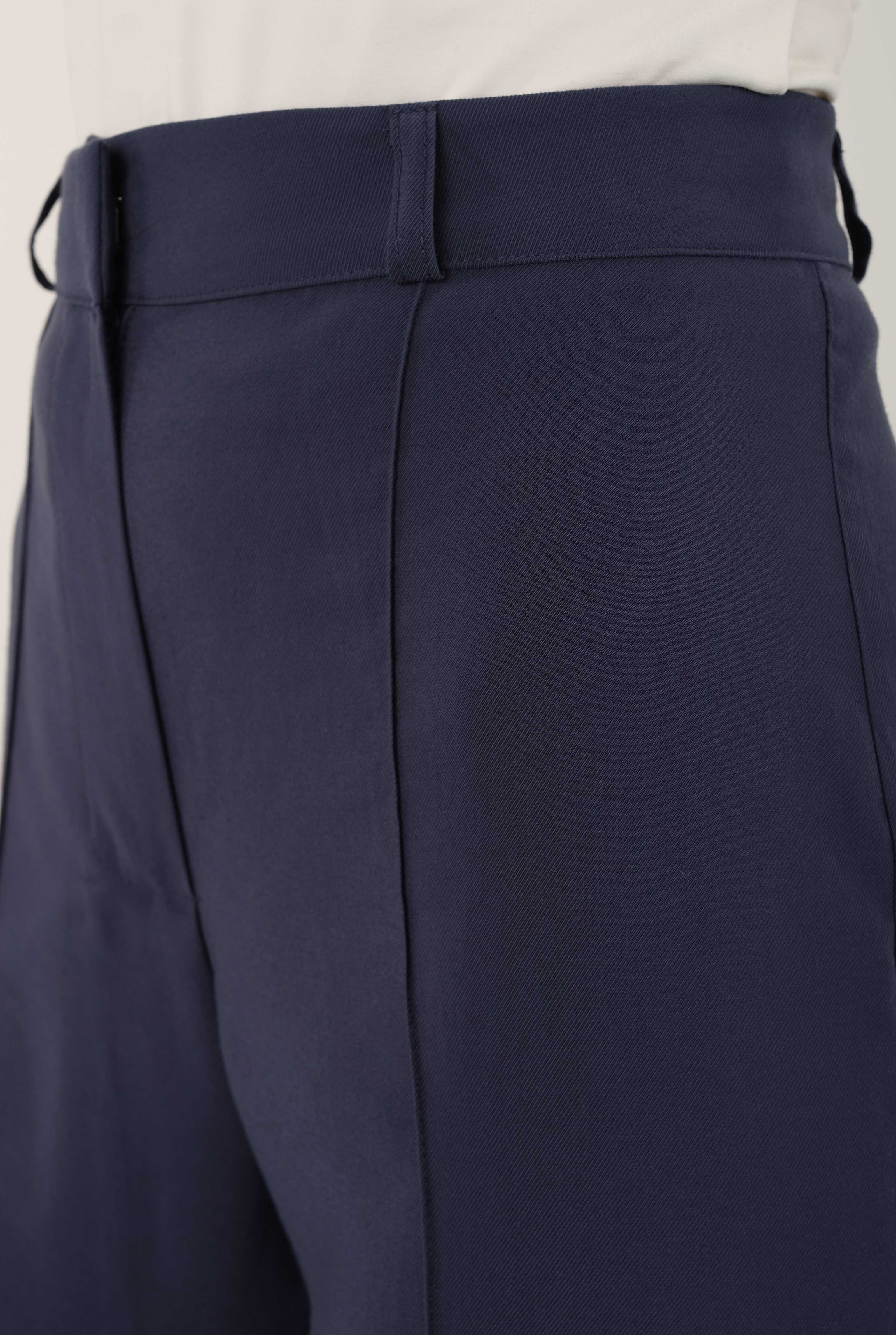 Tencel Straight Cut Trousers Naval Blue - 2