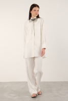 Tencel Straight Cut Trousers Ecru 