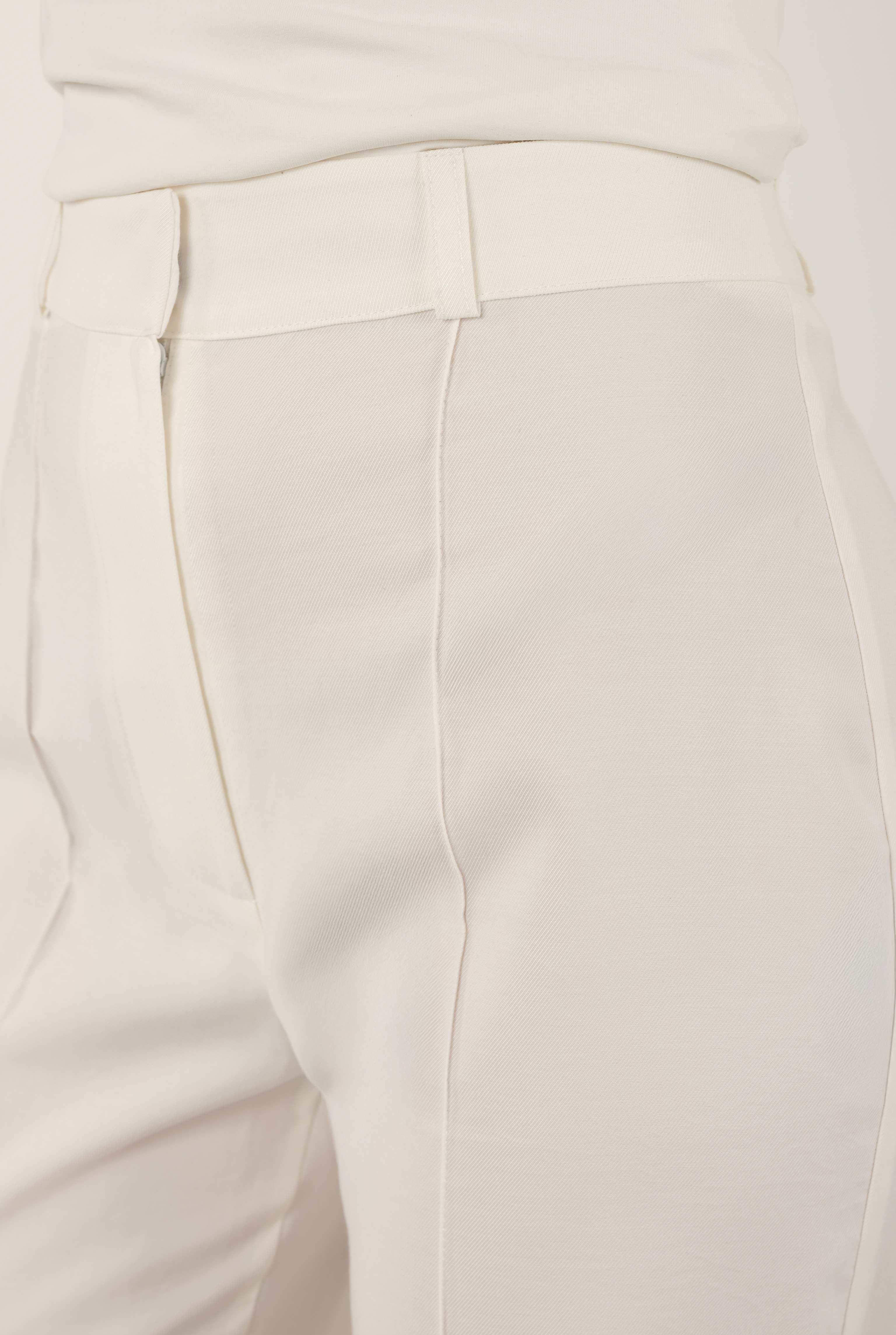 Tencel Straight Cut Trousers Ecru - 5