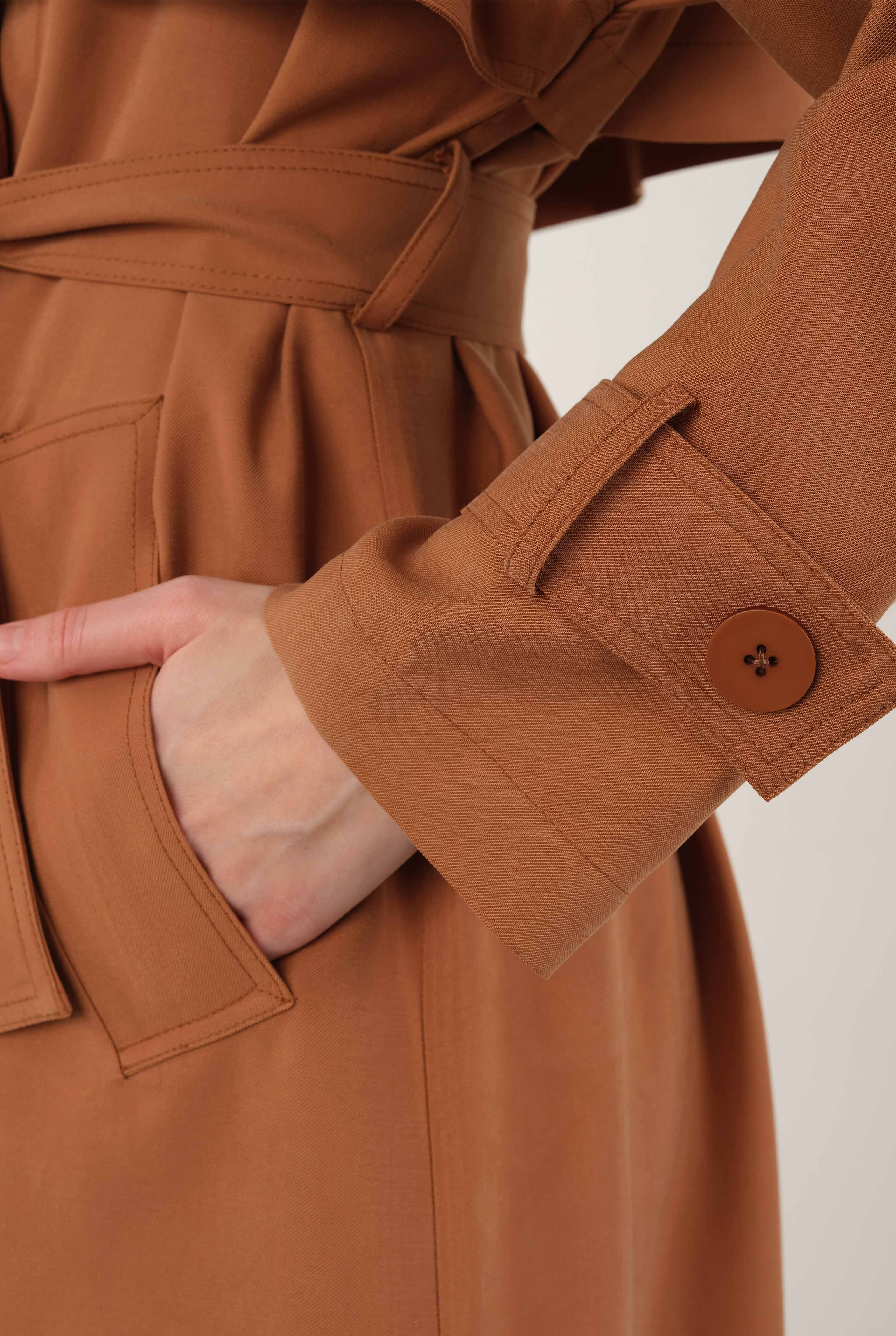 Tencel Trenchcoat Dark Mango - 6