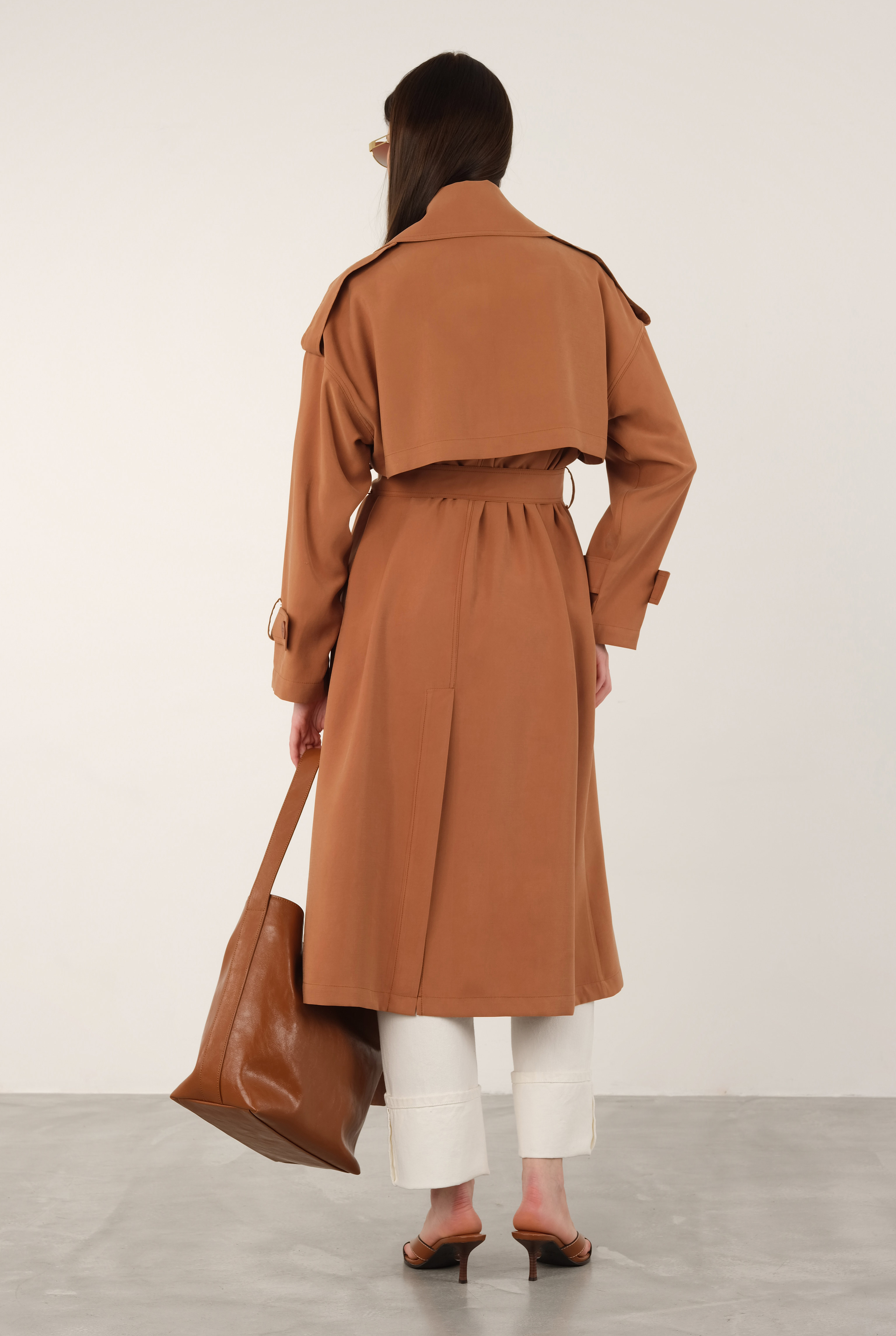 Tencel Trenchcoat Dark Mango - 5