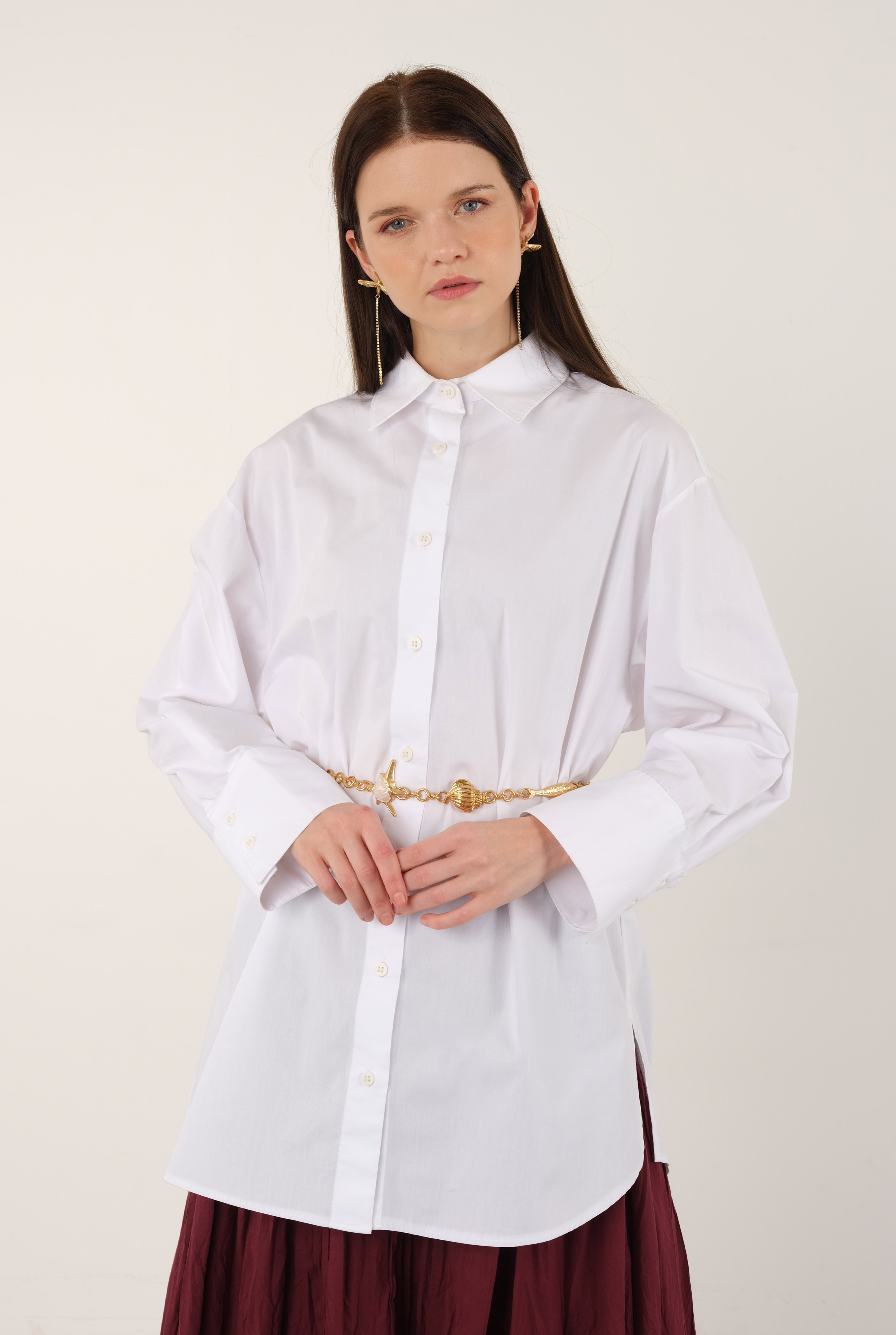 Poplin Shirt Short Ecru - 1