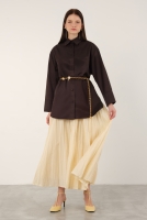 Poplin Shirt Short Dark Brown 
