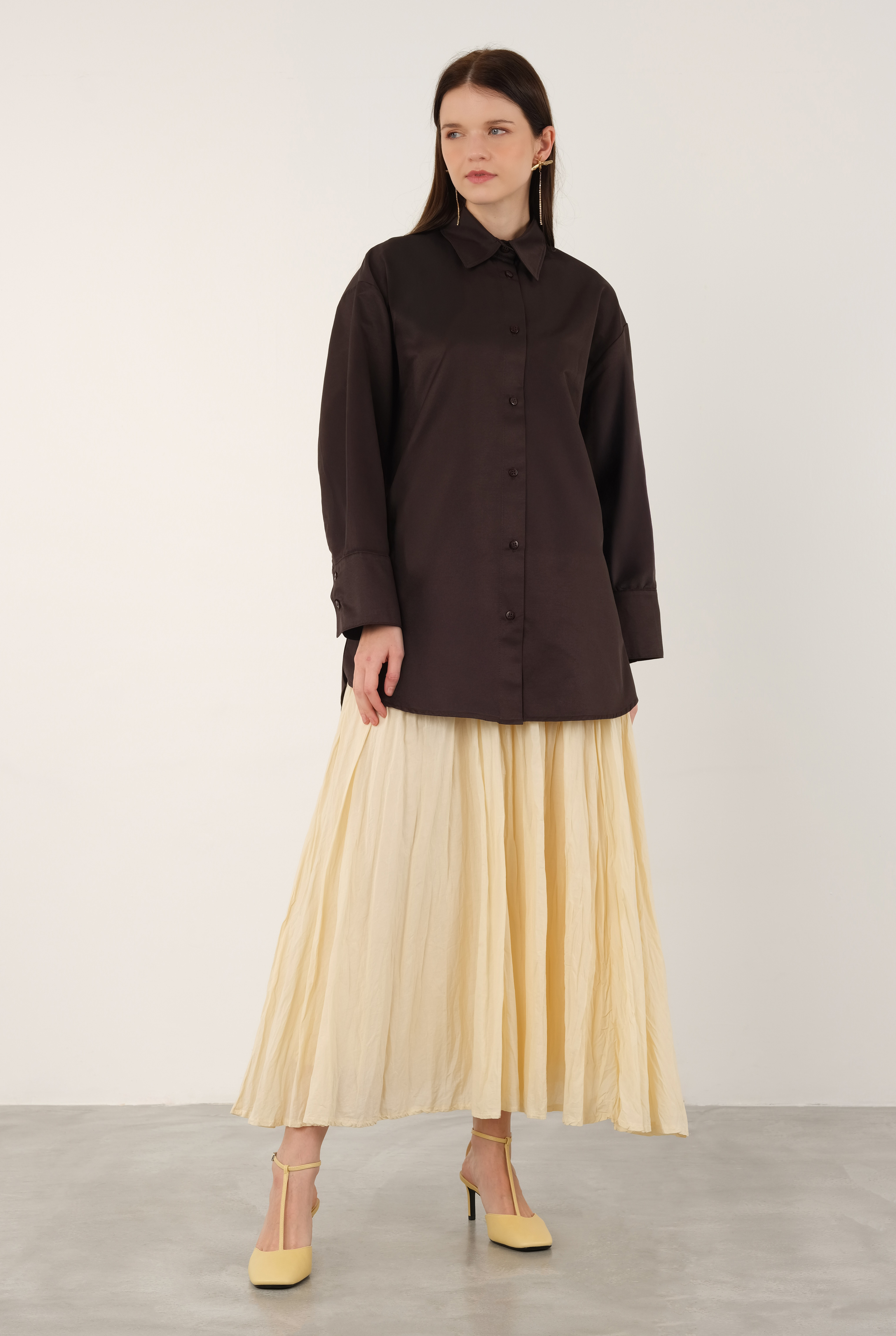 Poplin Shirt Short Dark Brown - 2