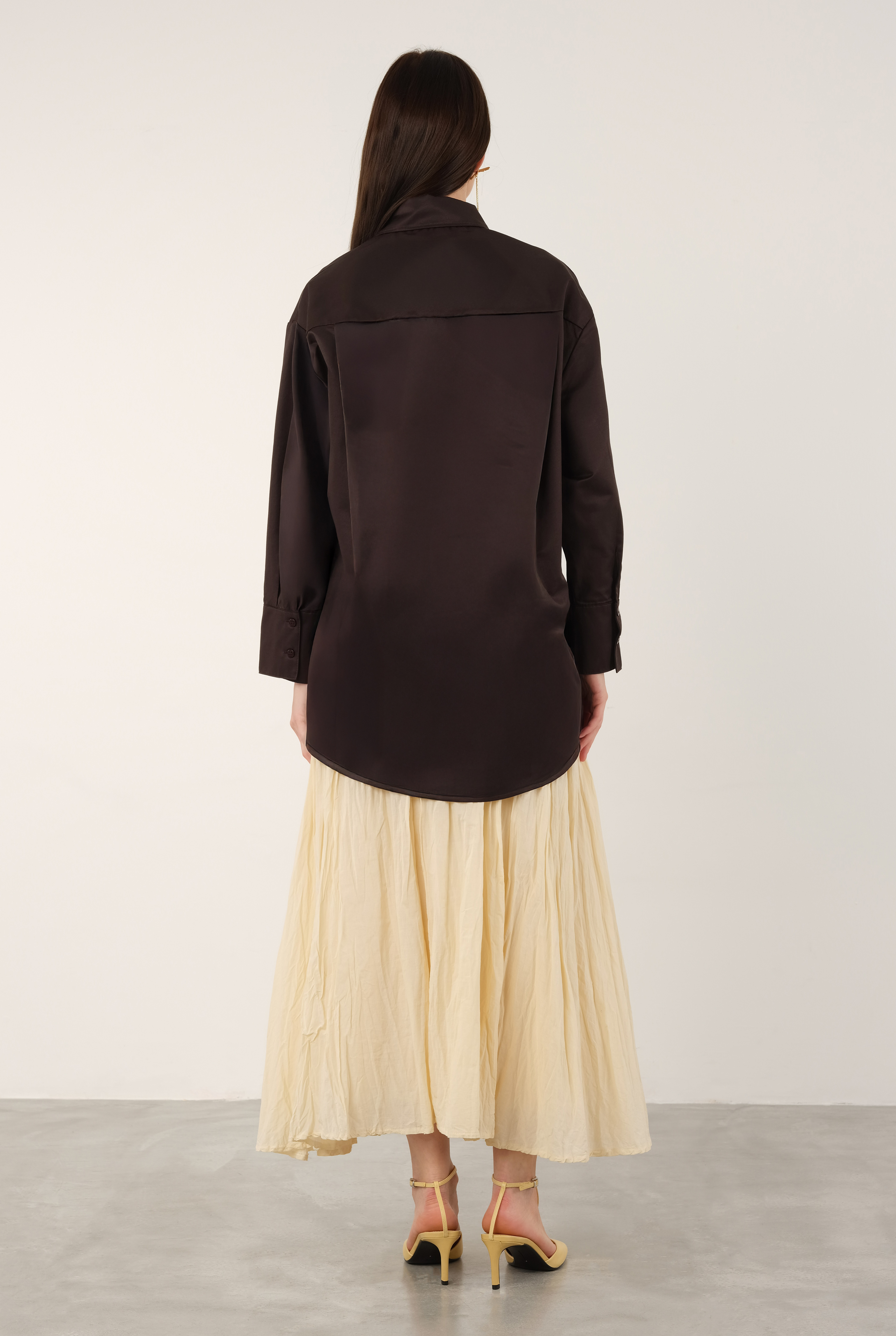 Poplin Shirt Short Dark Brown - 4
