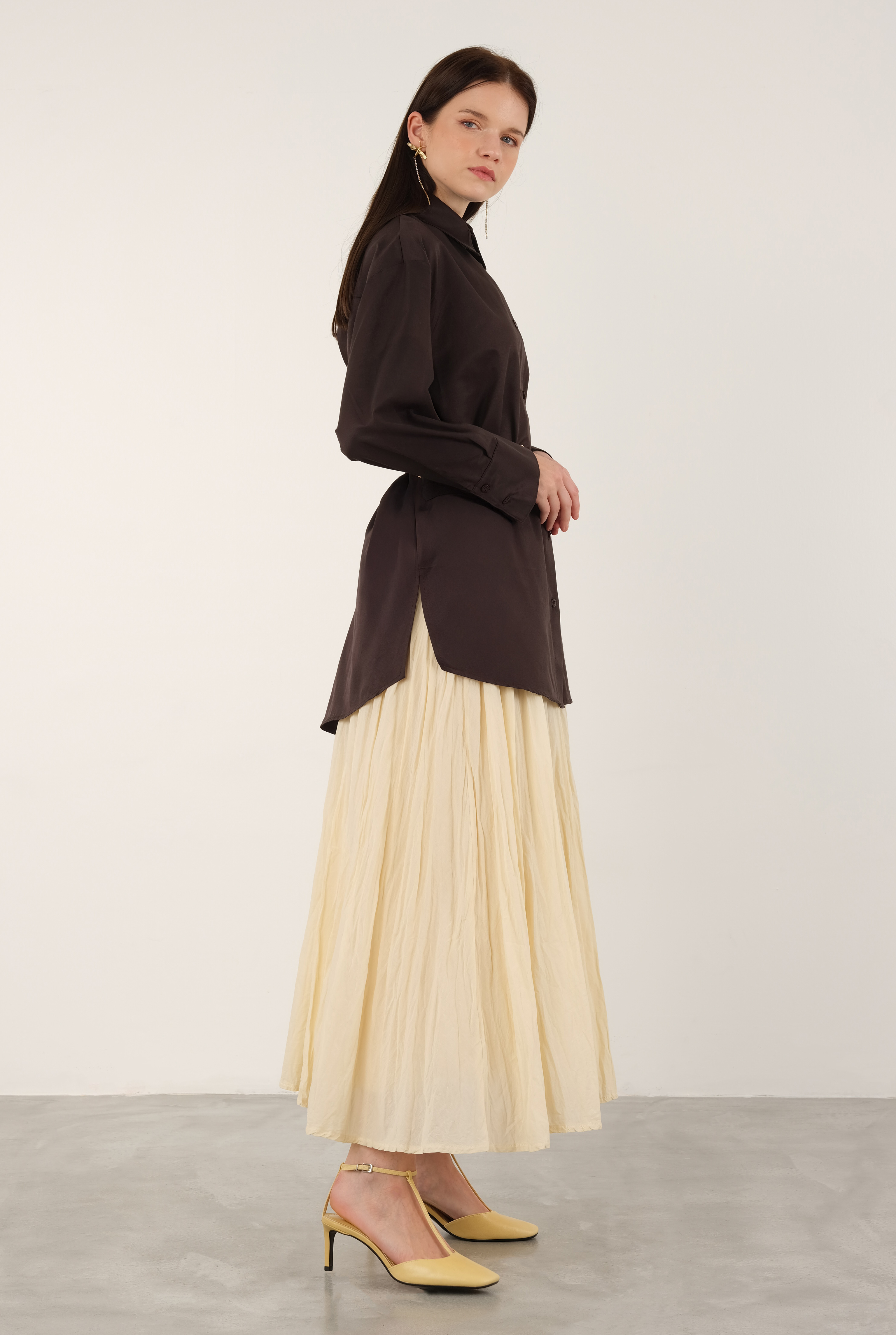 Poplin Shirt Short Dark Brown - 5