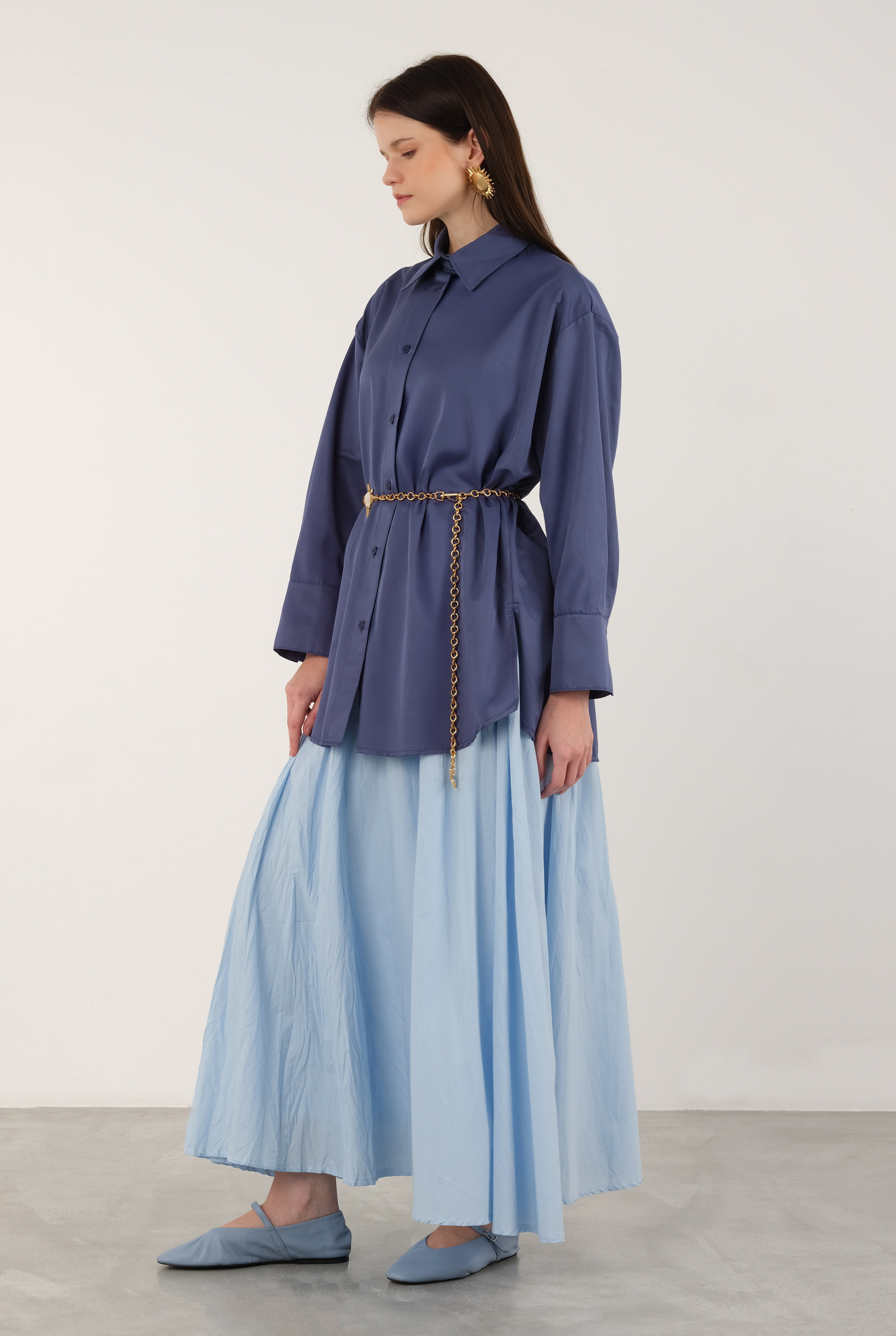 Poplin Shirt Short Royal Blue - 2
