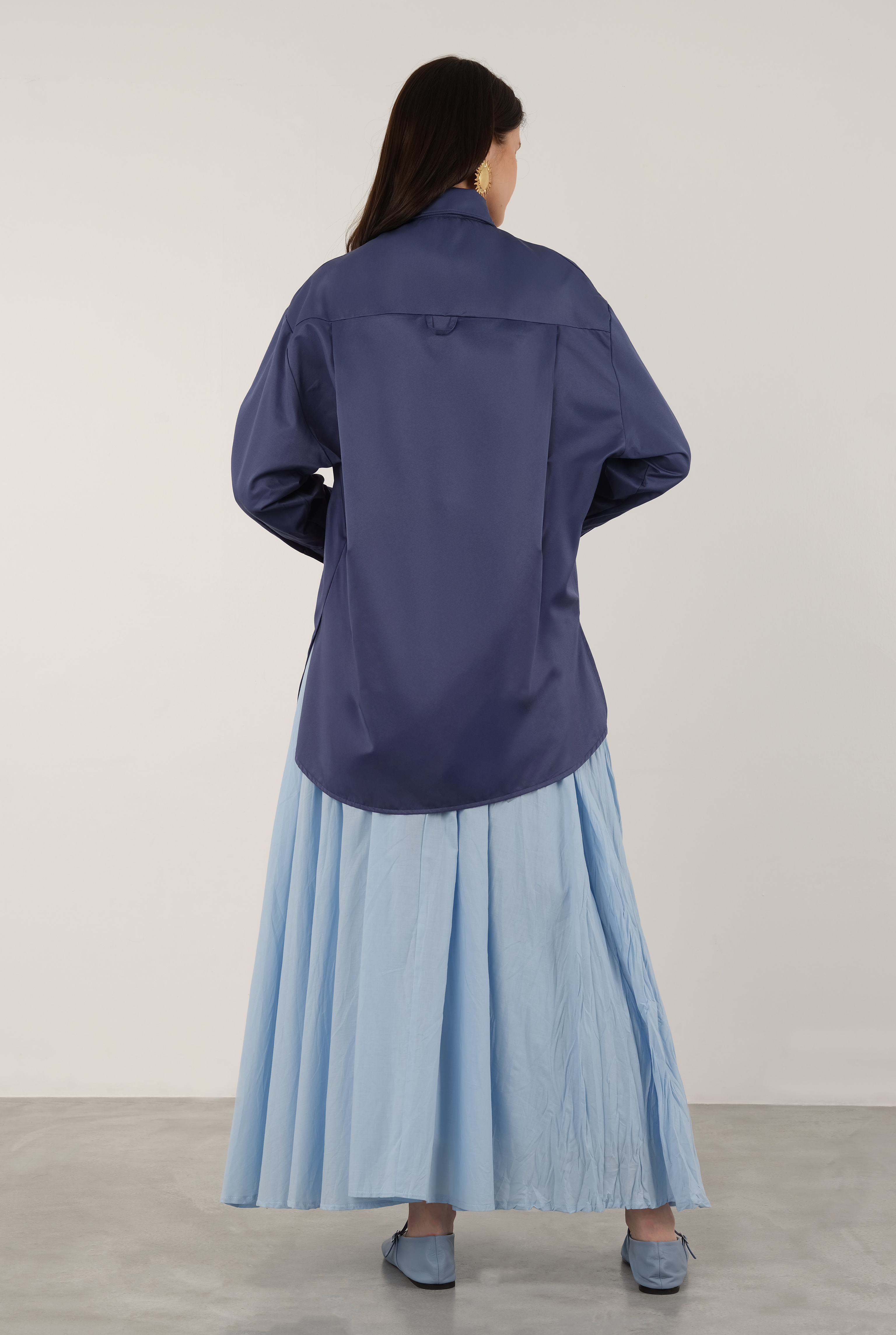 Poplin Shirt Short Royal Blue - 4