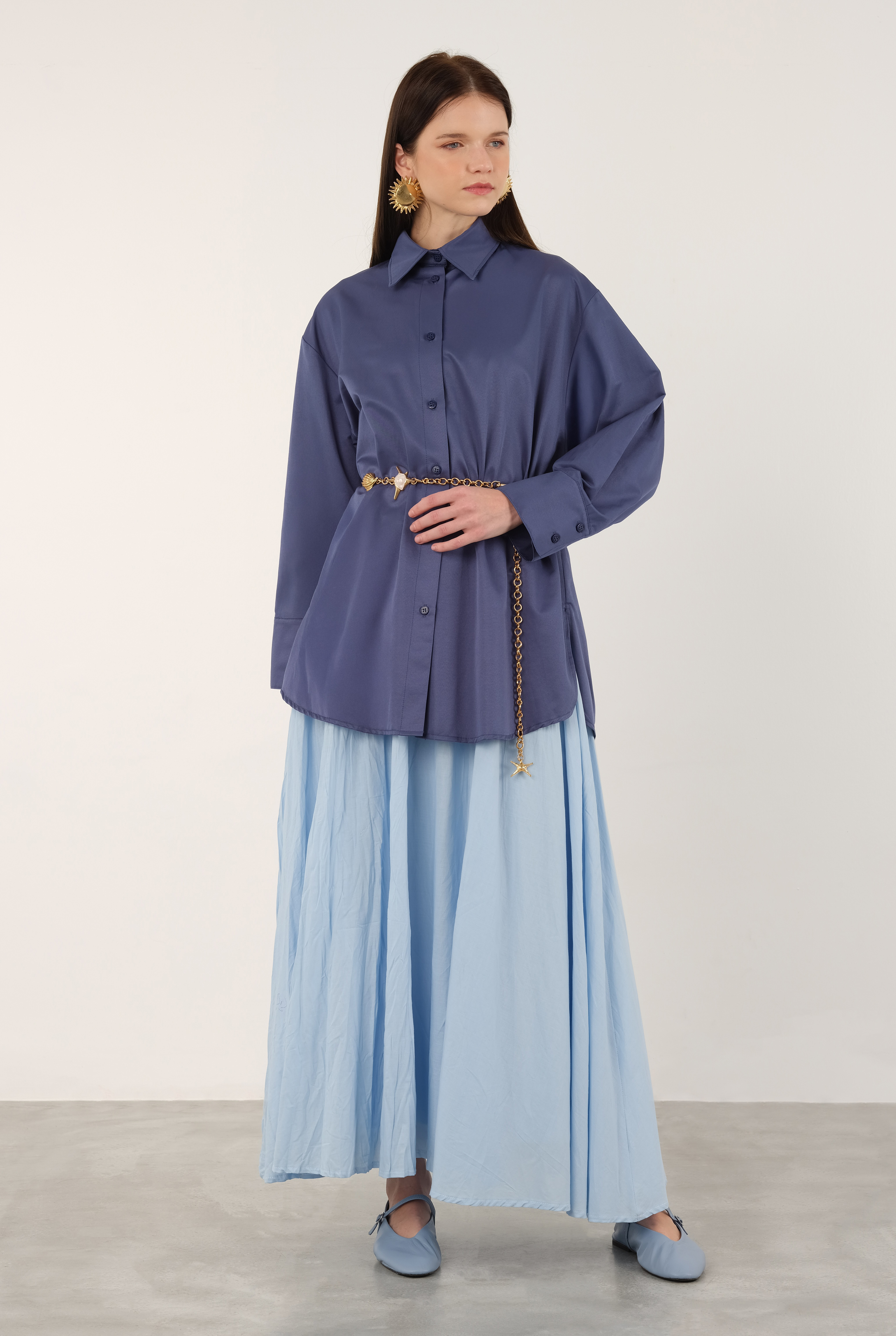 Poplin Shirt Short Royal Blue - 5