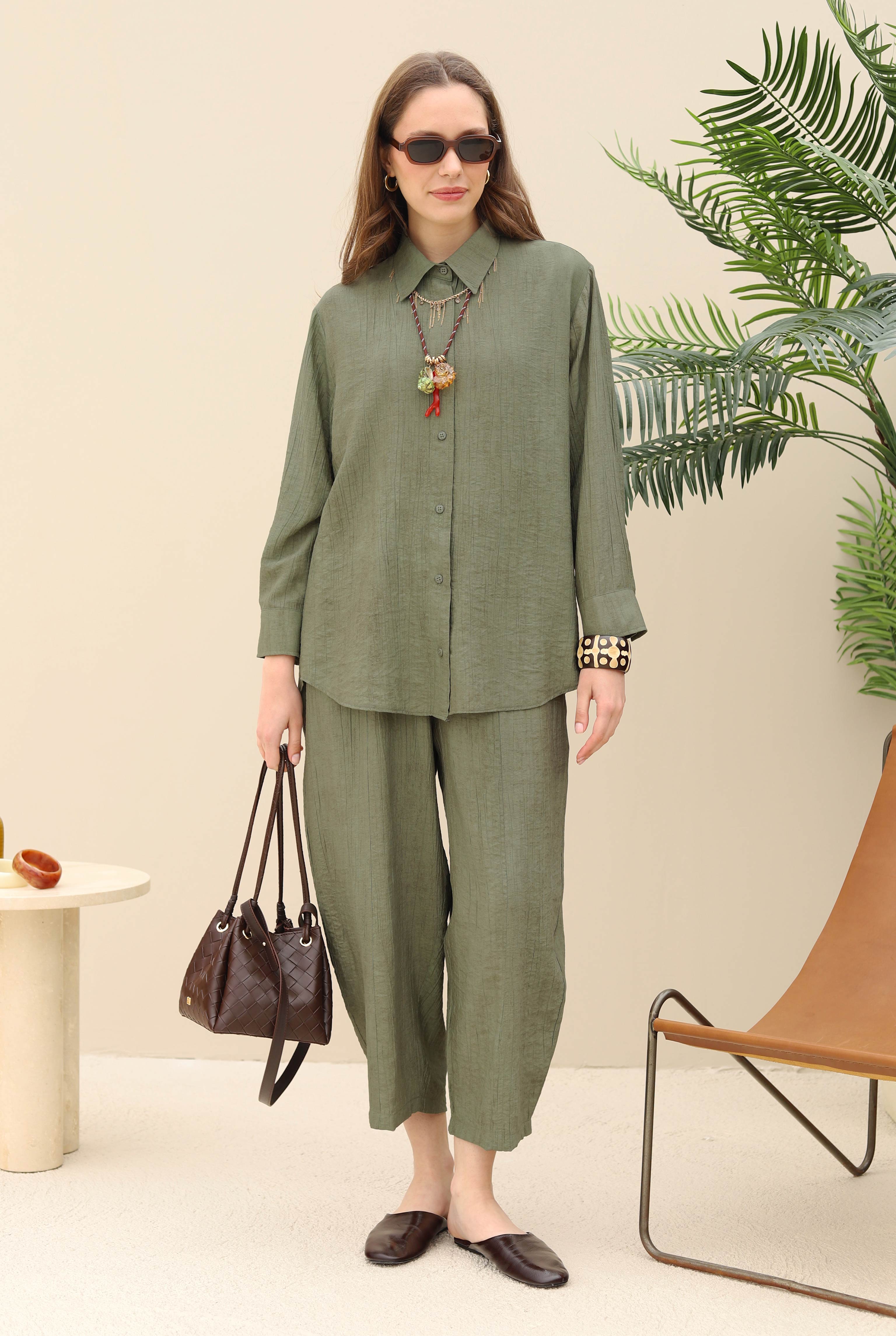 Textured Basic Set Dark Almond Green - 3