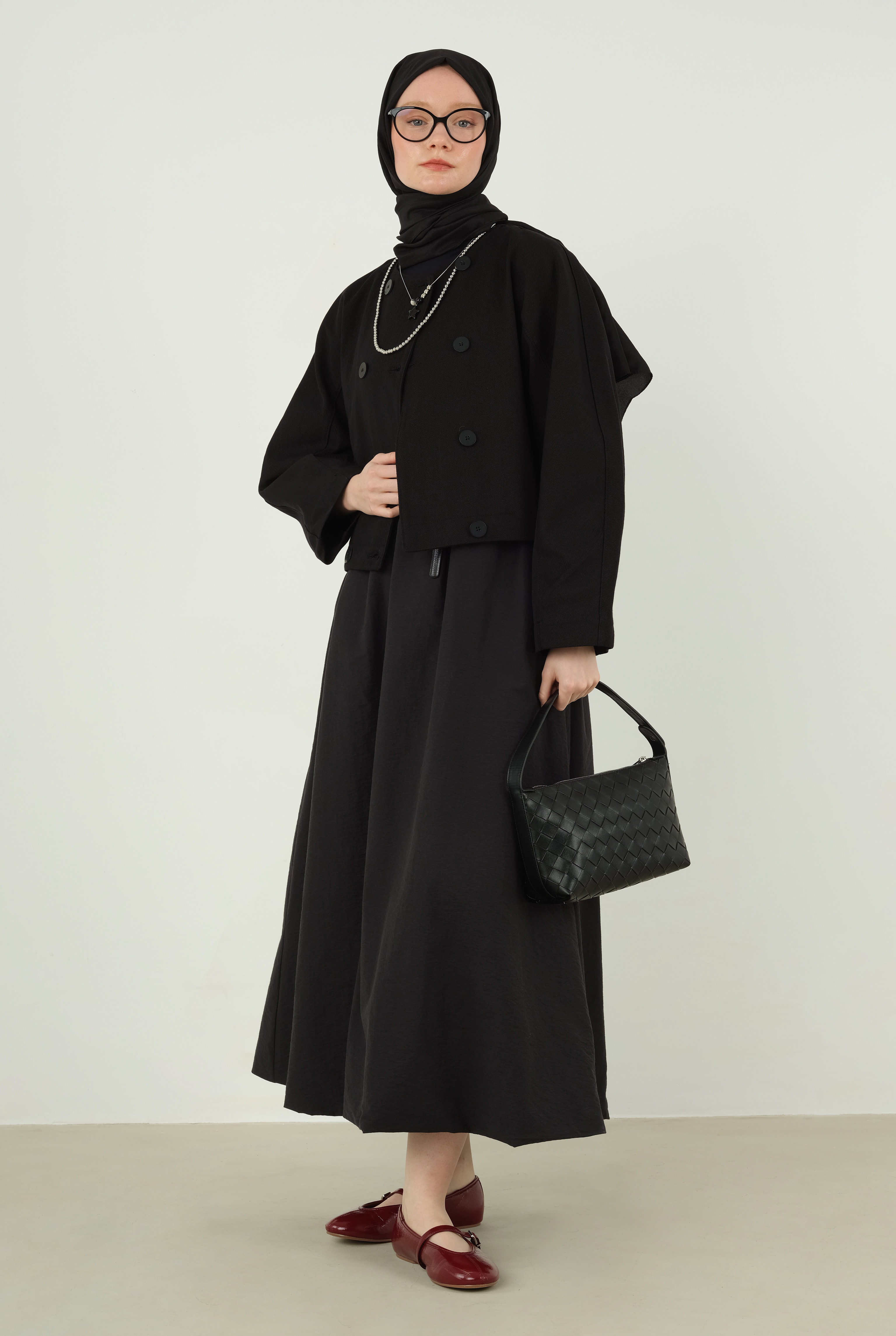 Soft Wrinkled Shawl Black - 2