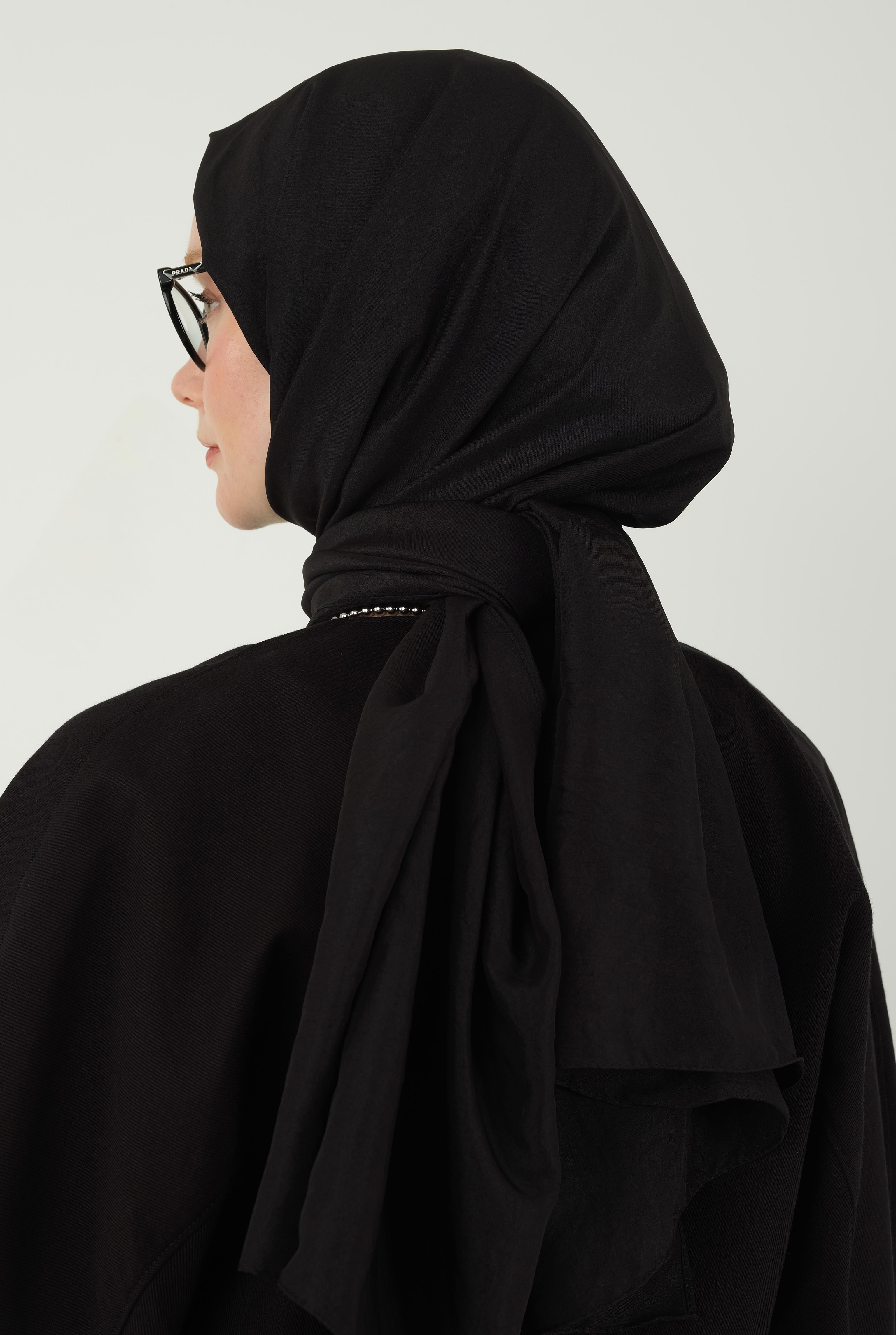 Soft Wrinkled Shawl Black - 4
