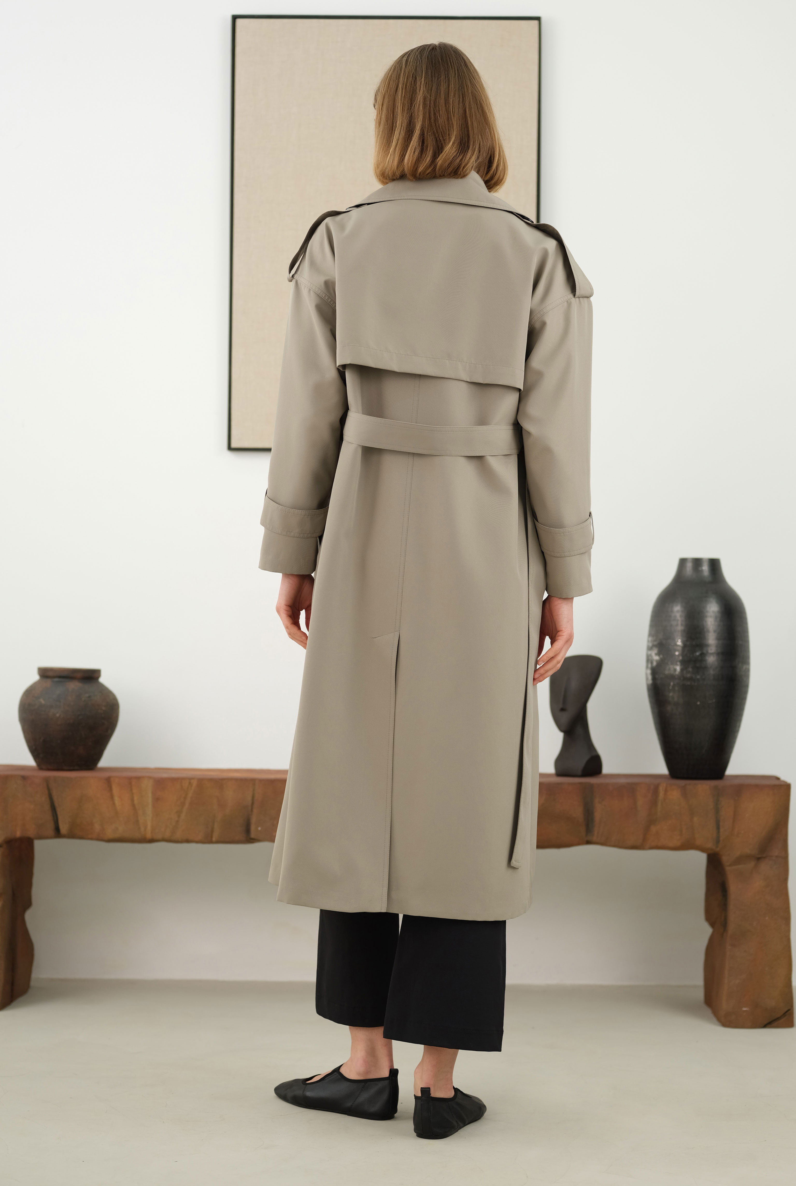 Long Classic Trenchcoat Mink - 2