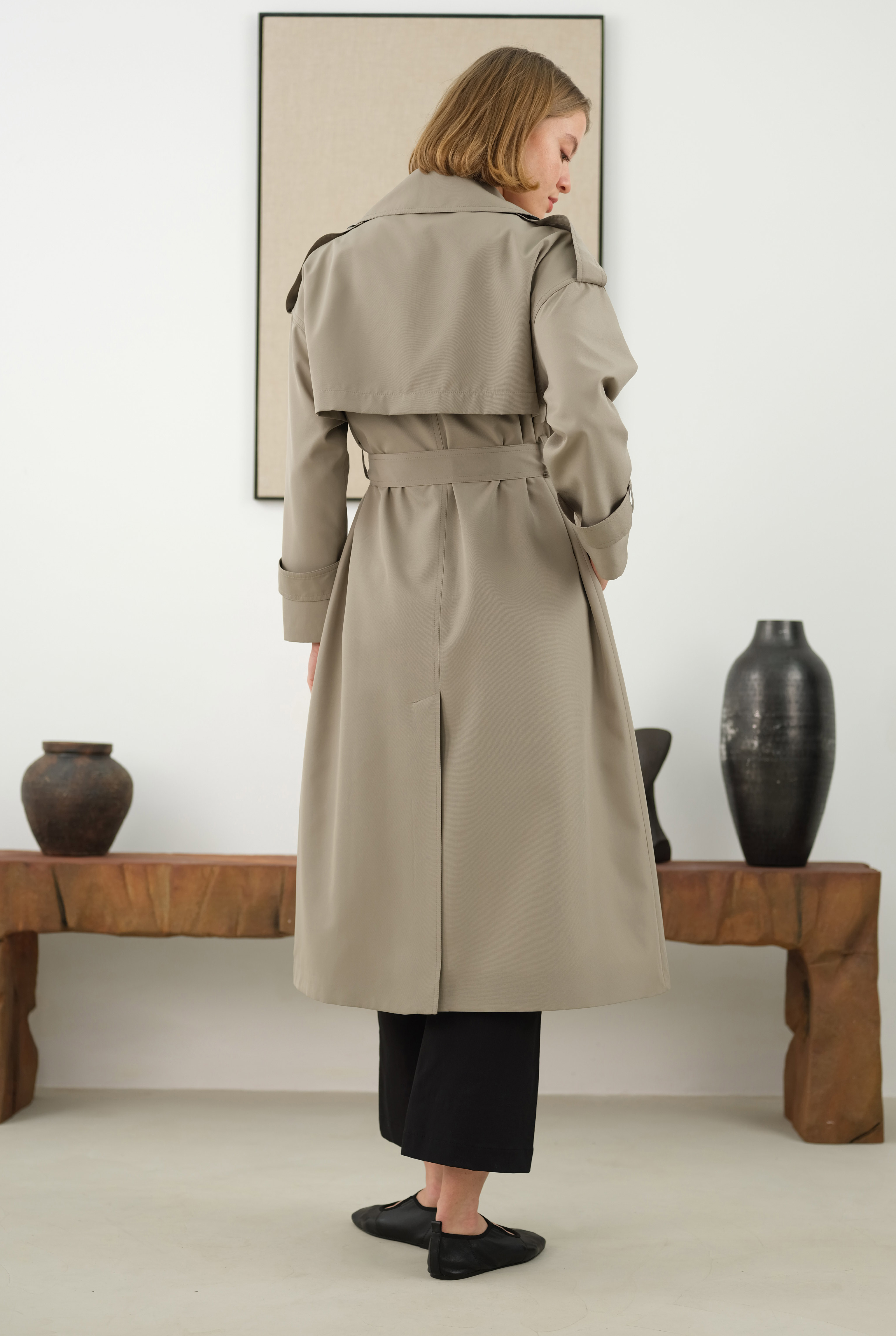 Long Classic Trenchcoat Mink - 4