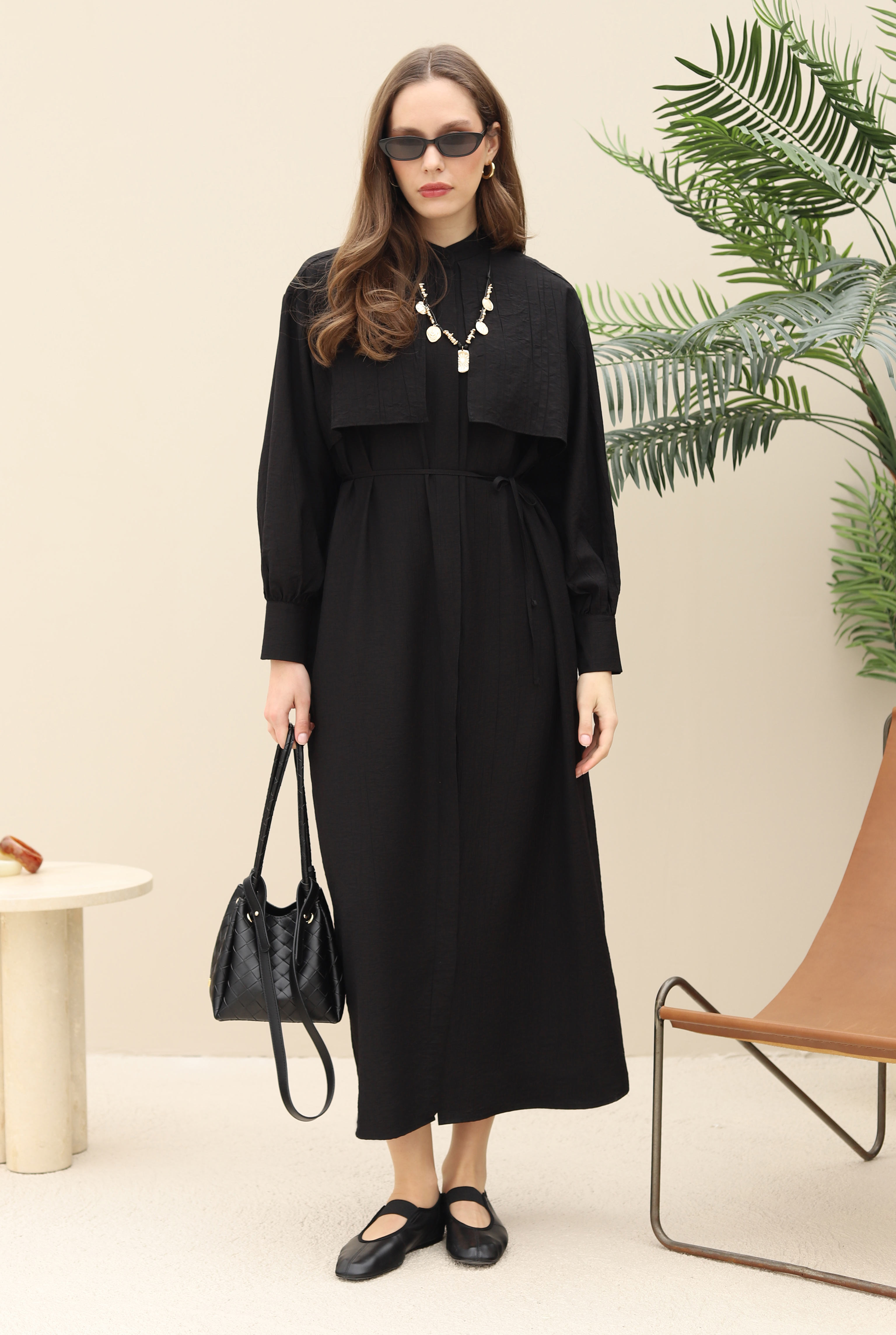 Dress With Apron Black - 7